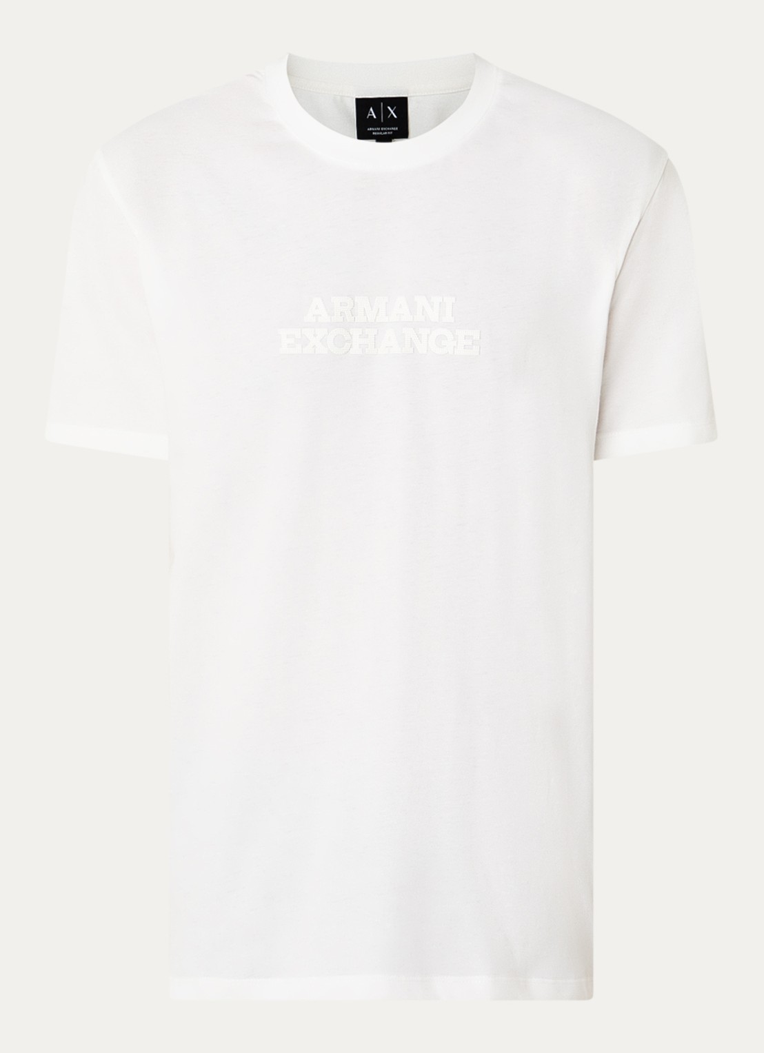 Armani T-shirt met 3D logoprint - voorkant 3 gebroken wit