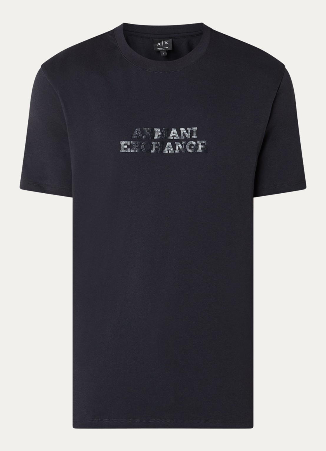 Armani T-shirt met 3D logoprint - voorkant 2 donkerblauw
