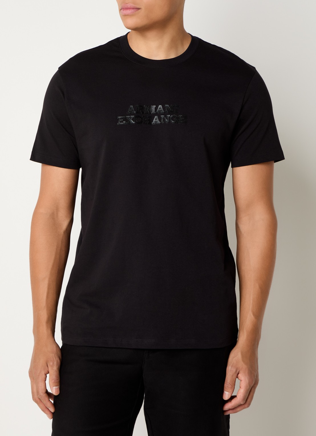 Armani T-shirt met 3D logoprint - detail zwart