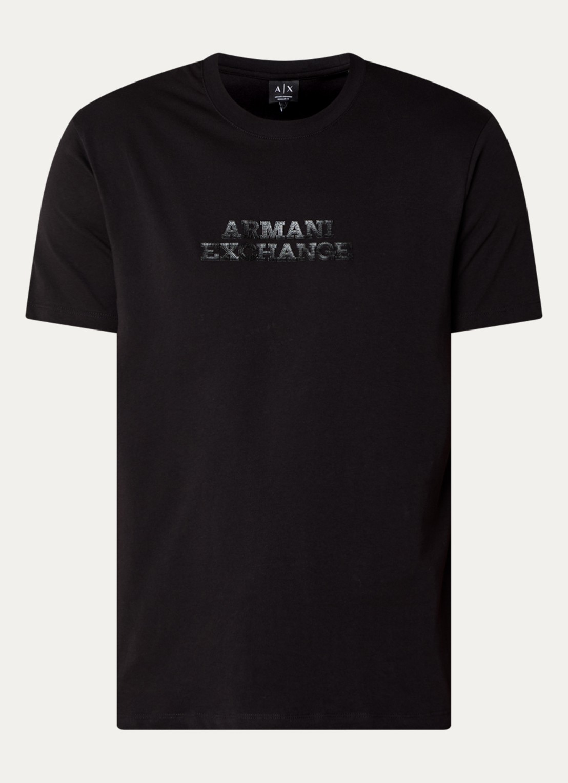 Armani T-shirt met 3D logoprint - voorkant 2 zwart