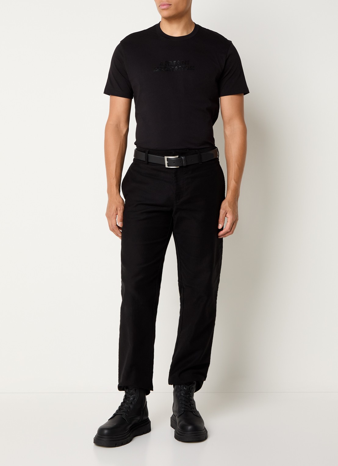 Armani T-shirt met 3D logoprint - voorkant 3 zwart