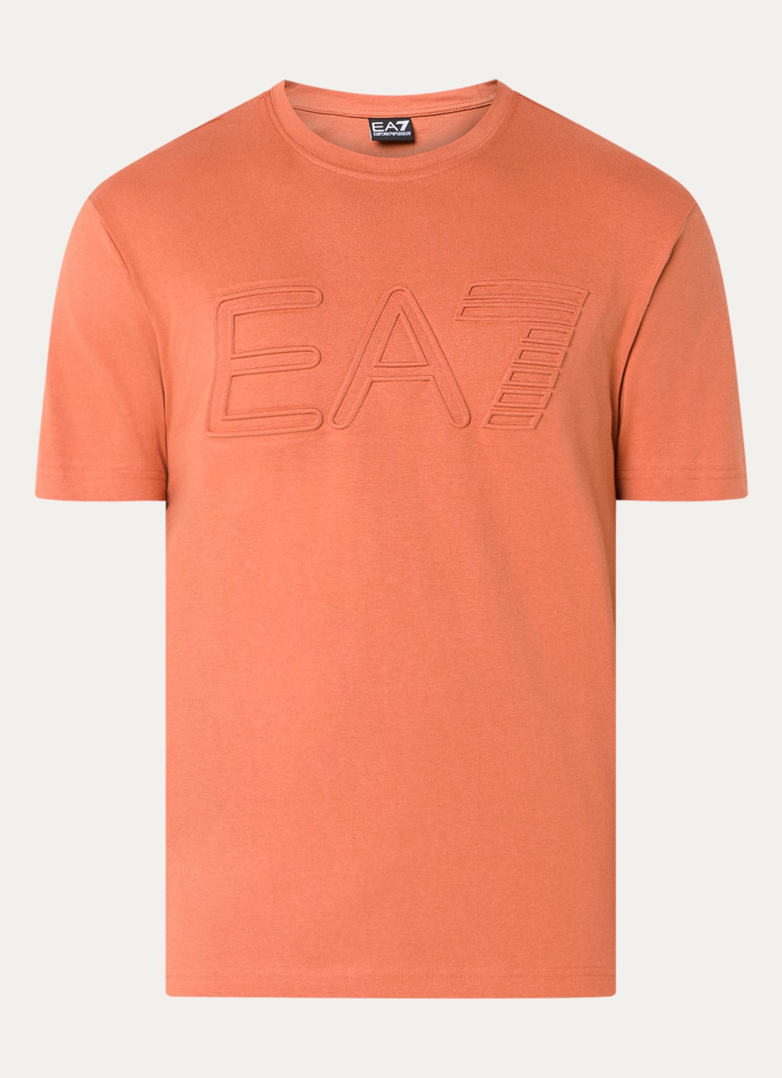 Armani T-shirt met 3D logoprint - voorkant 2 oranjerood