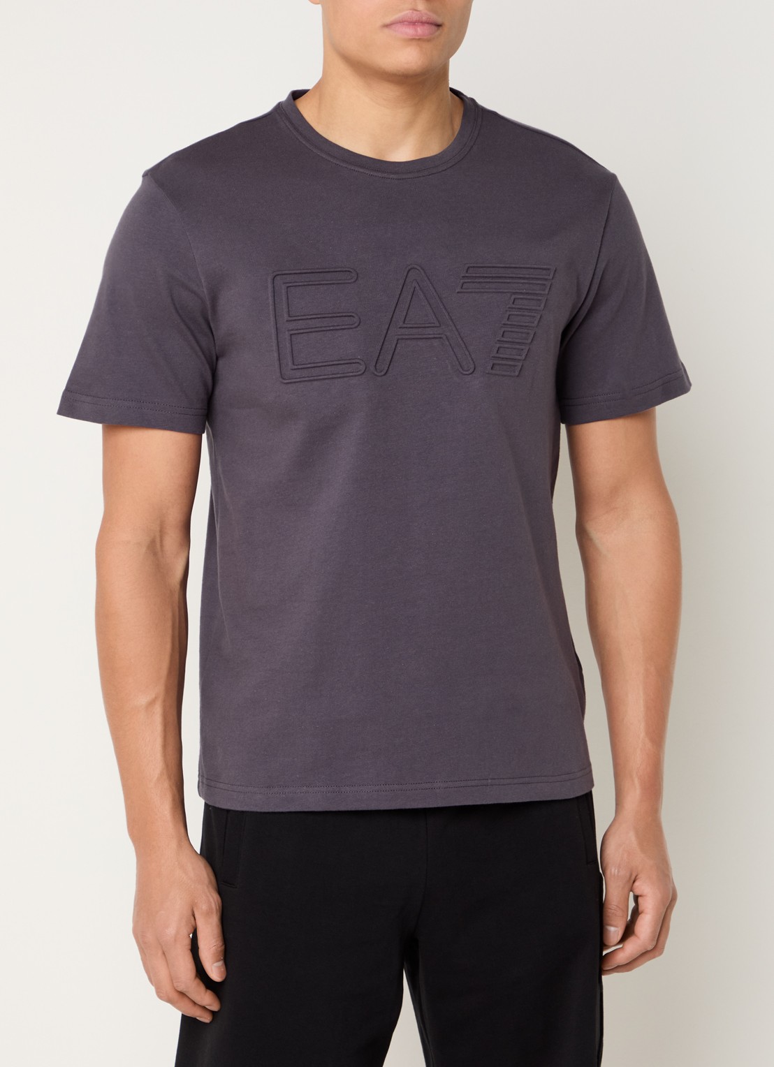 Armani T-shirt met 3D logoprint - detail donkergrijs