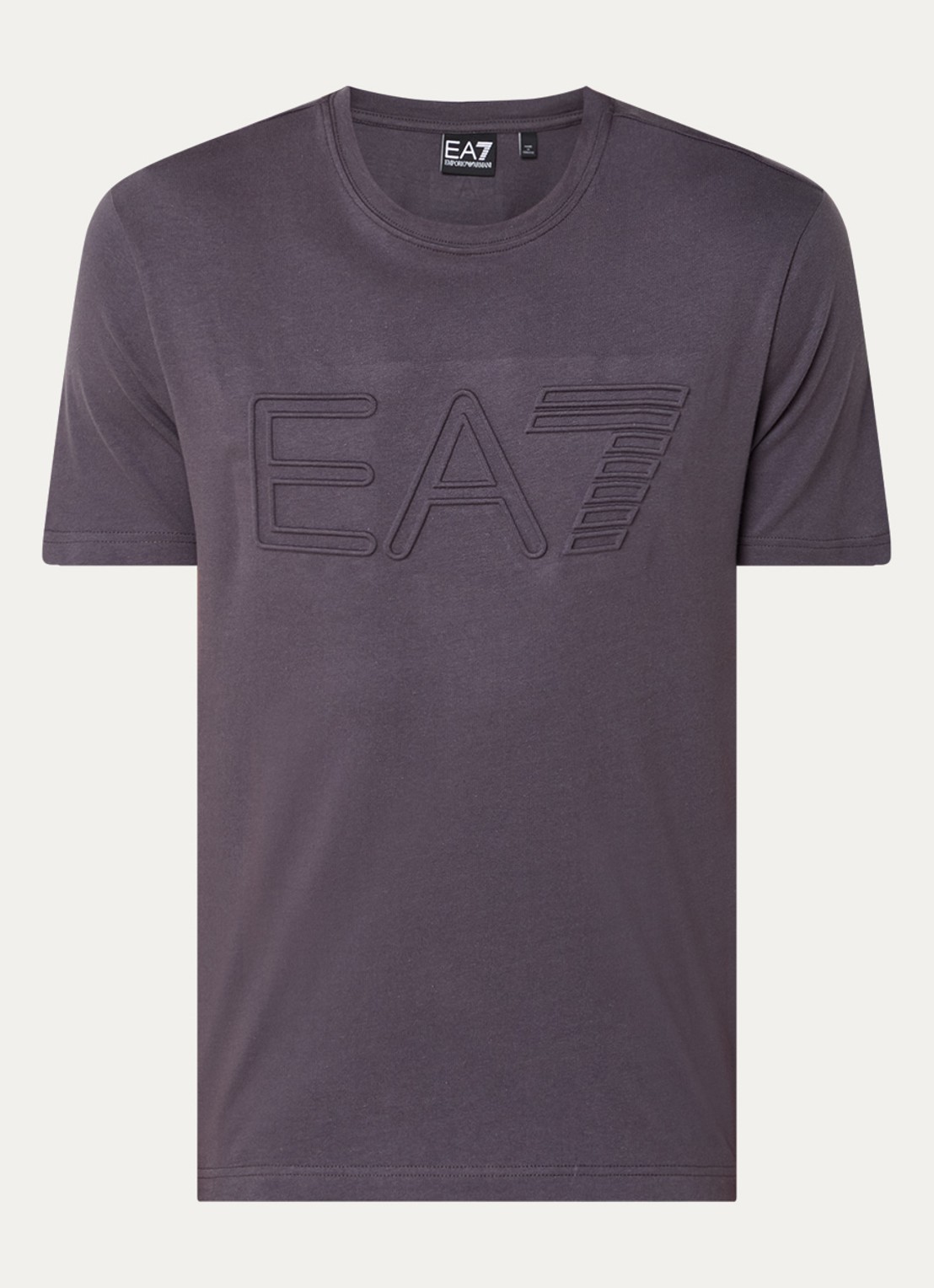 Armani T-shirt met 3D logoprint - voorkant 2 donkergrijs