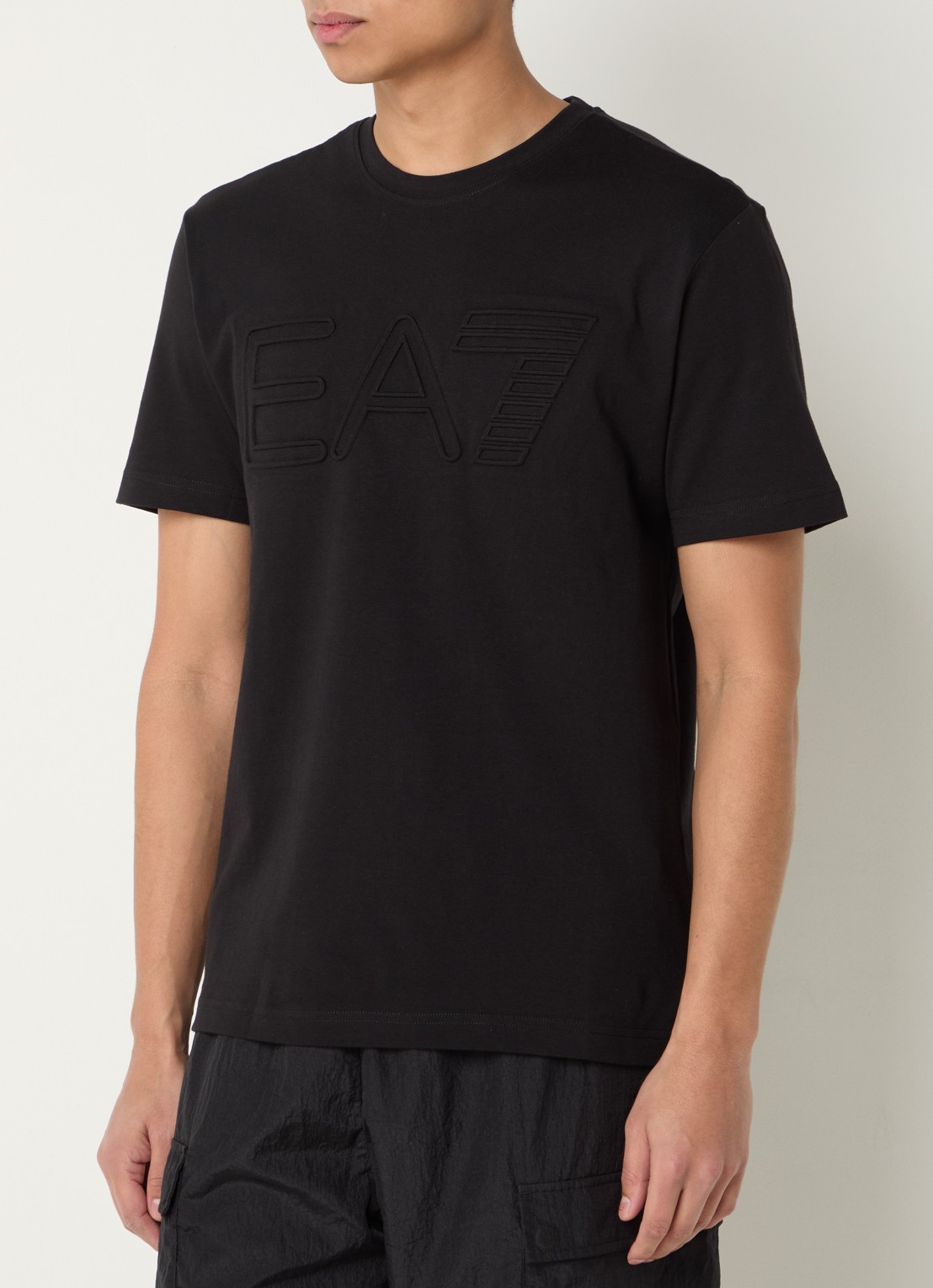 Armani T-shirt met 3D logoprint - detail 4 zwart