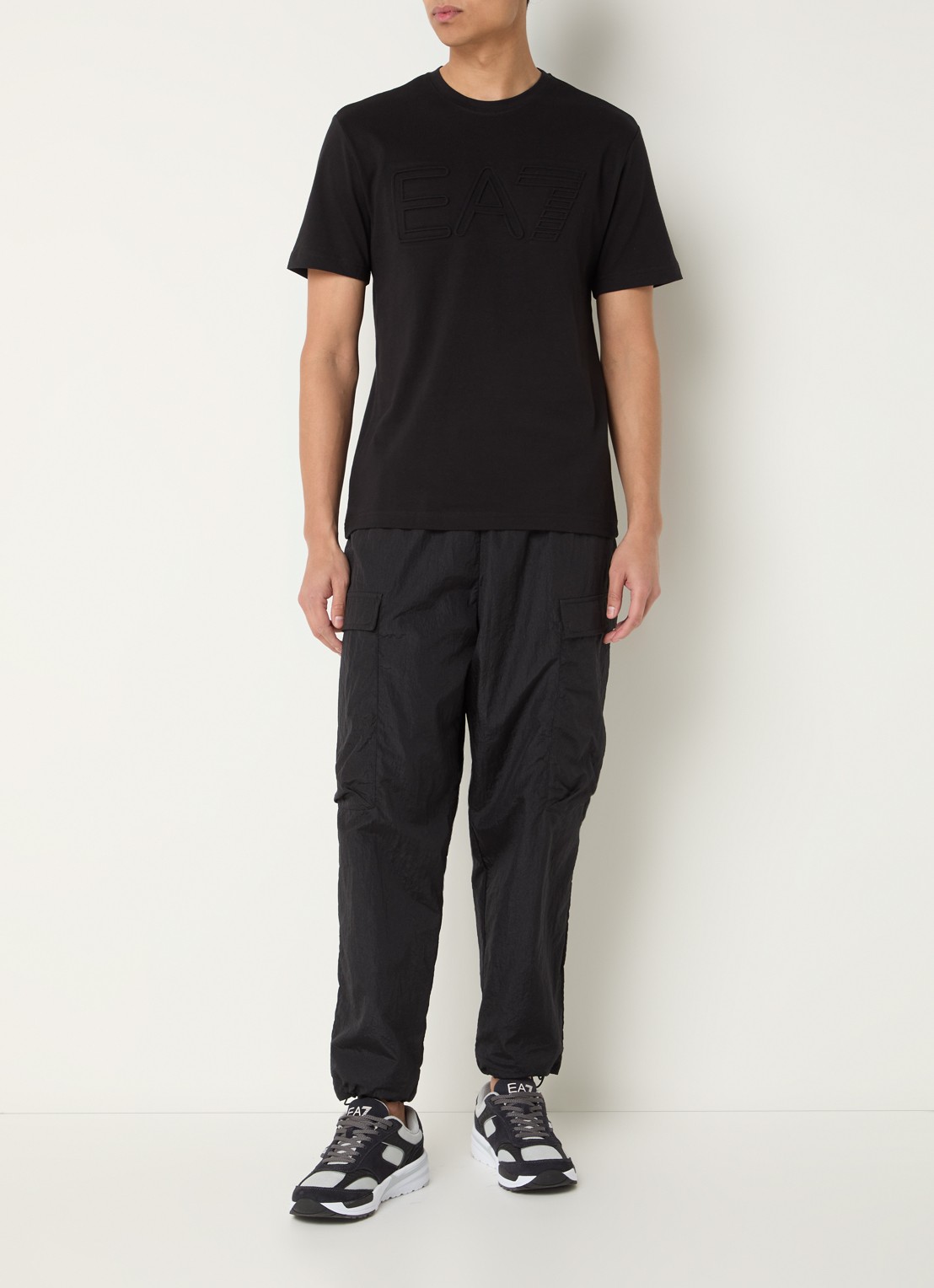 Armani T-shirt met 3D logoprint - voorkant 3 zwart