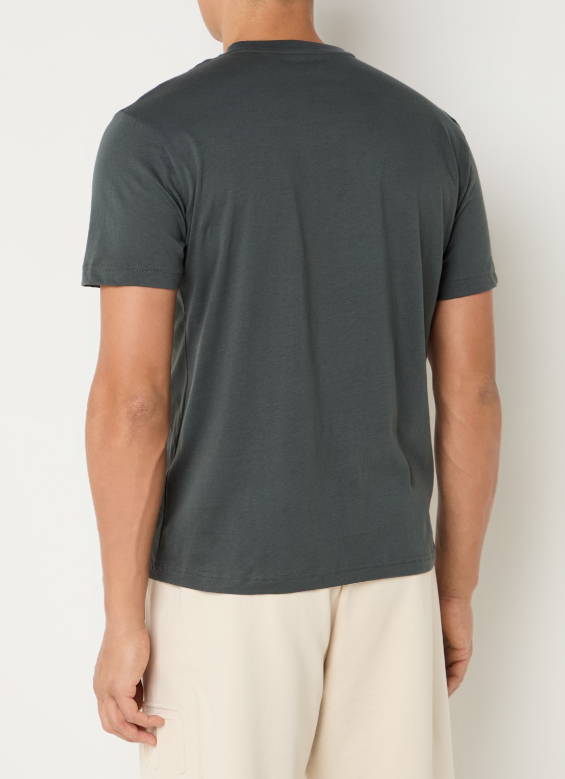 Armani T-shirt met 3D logoprint  - achterkant bronsgroen