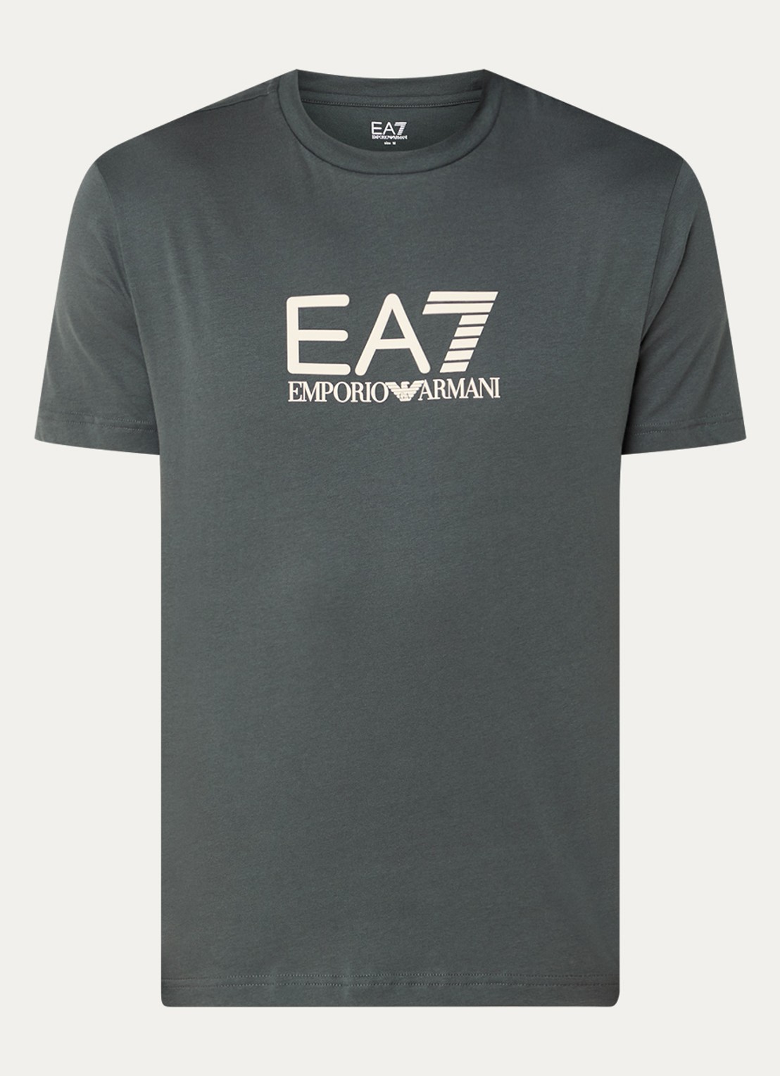 Armani T-shirt met 3D logoprint  - voorkant 3 bronsgroen