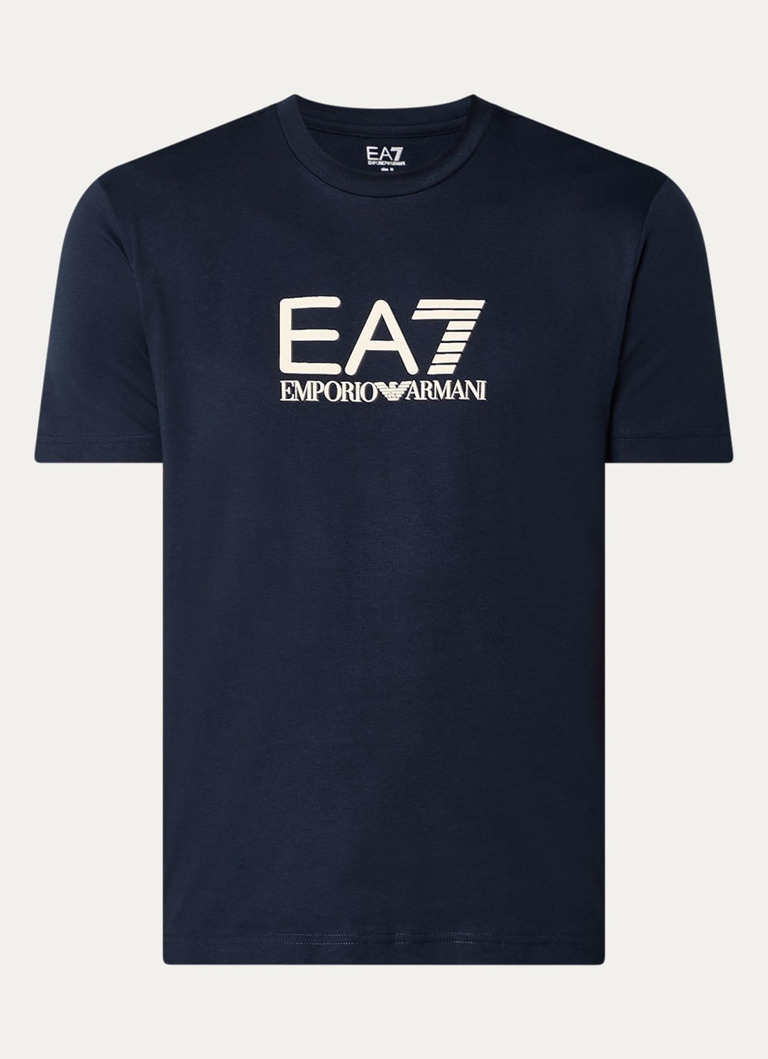 Armani T-shirt met 3D logoprint  - voorkant 2 donkerblauw