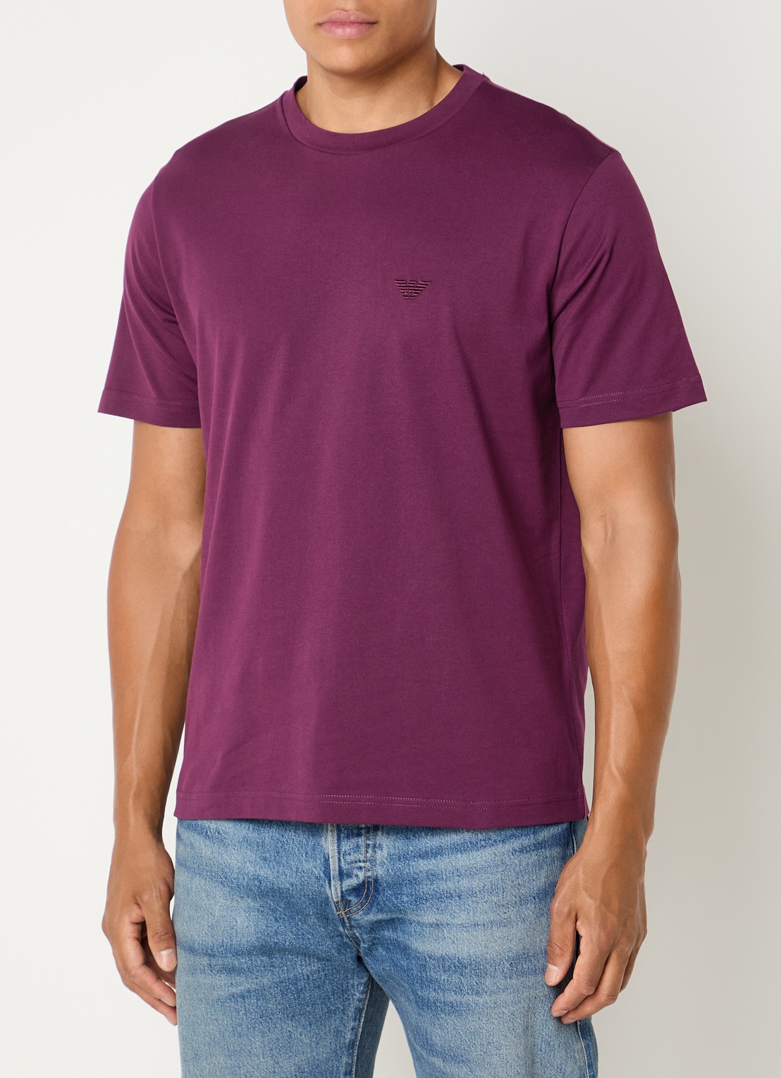 Armani T-shirt met borduring - achterkant 4 aubergine