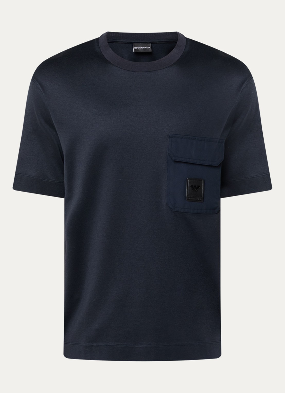 Armani T-shirt  met borstzak - voorkant 3 donkerblauw