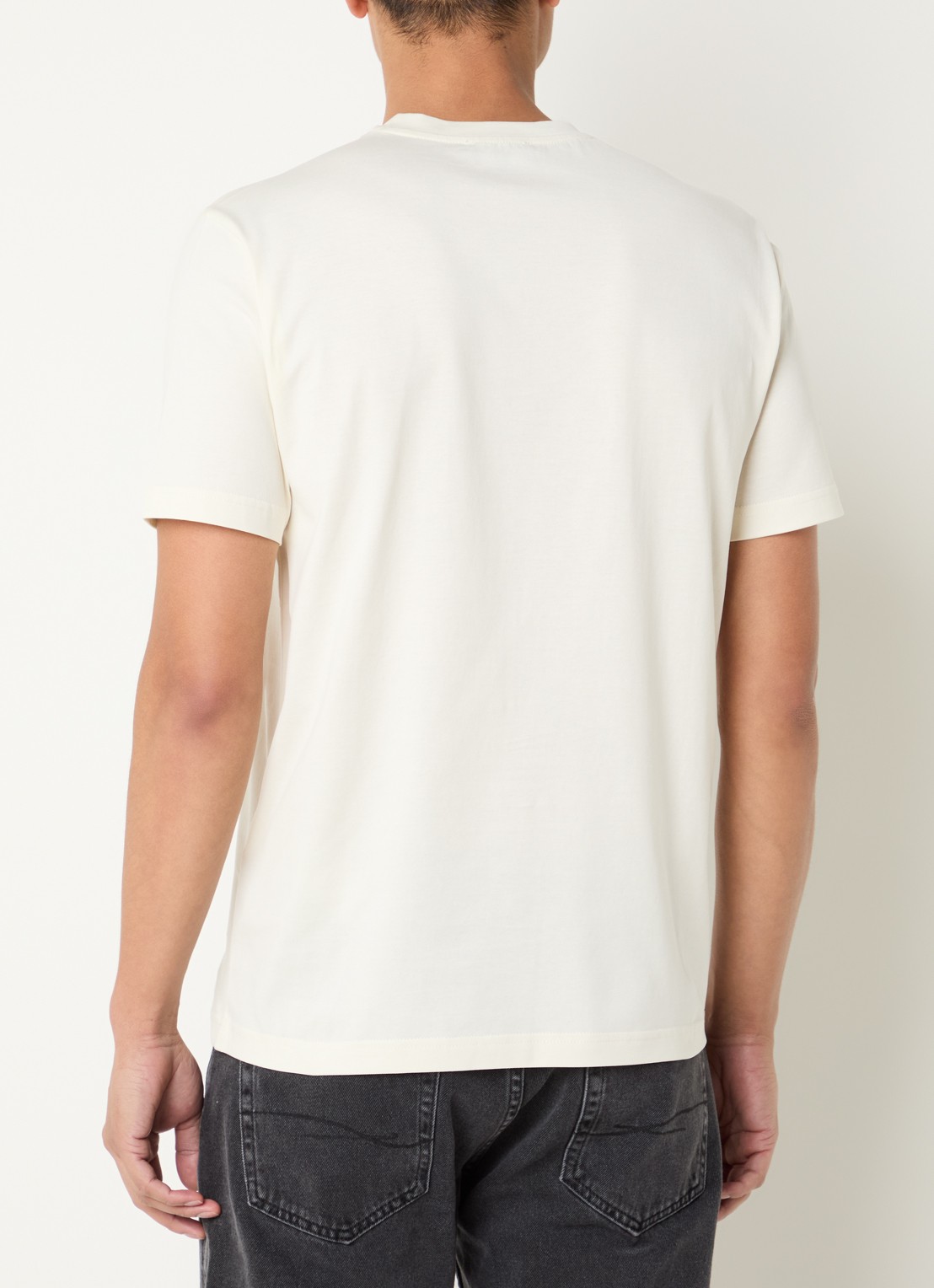Armani T-shirt met flock logoprint - achterkant 4 gebroken wit