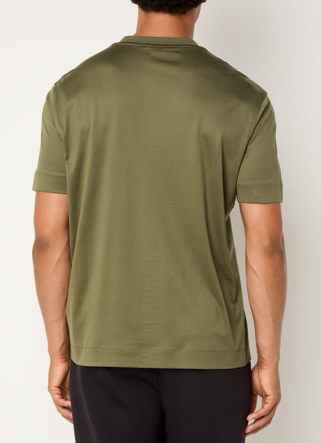 Armani T-shirt met flock logoprint - achterkant 2 bronsgroen