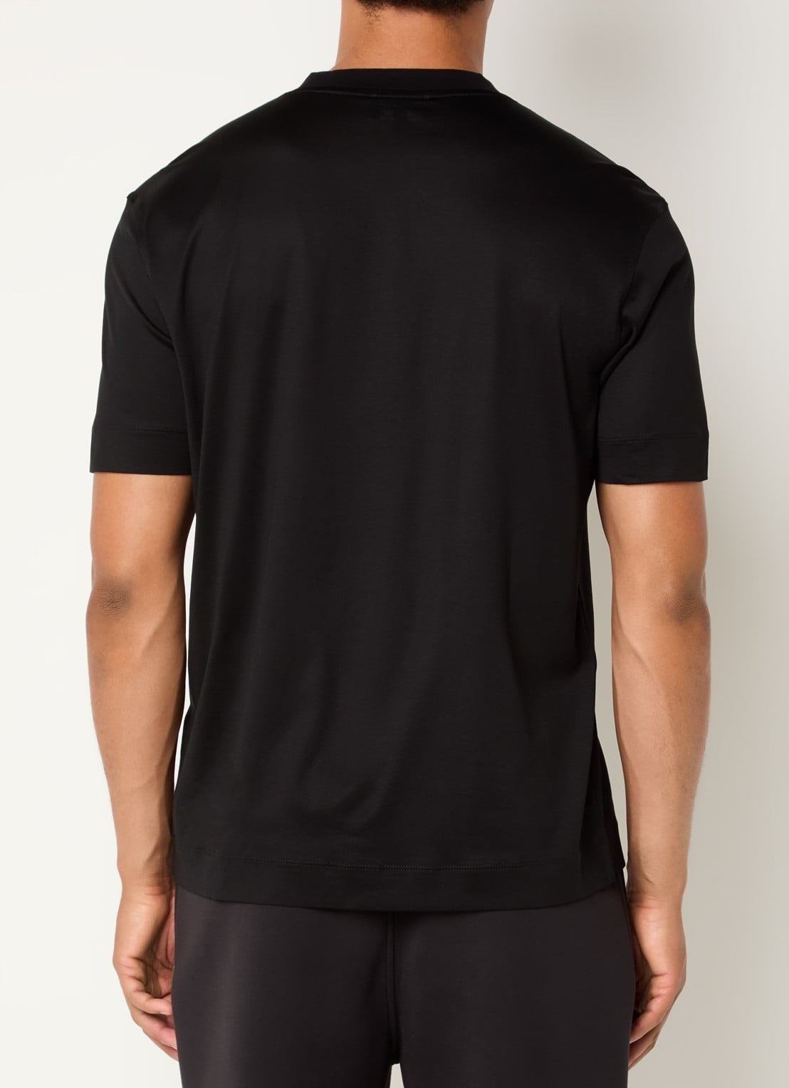 Armani T-shirt met flock logoprint - achterkant zwart