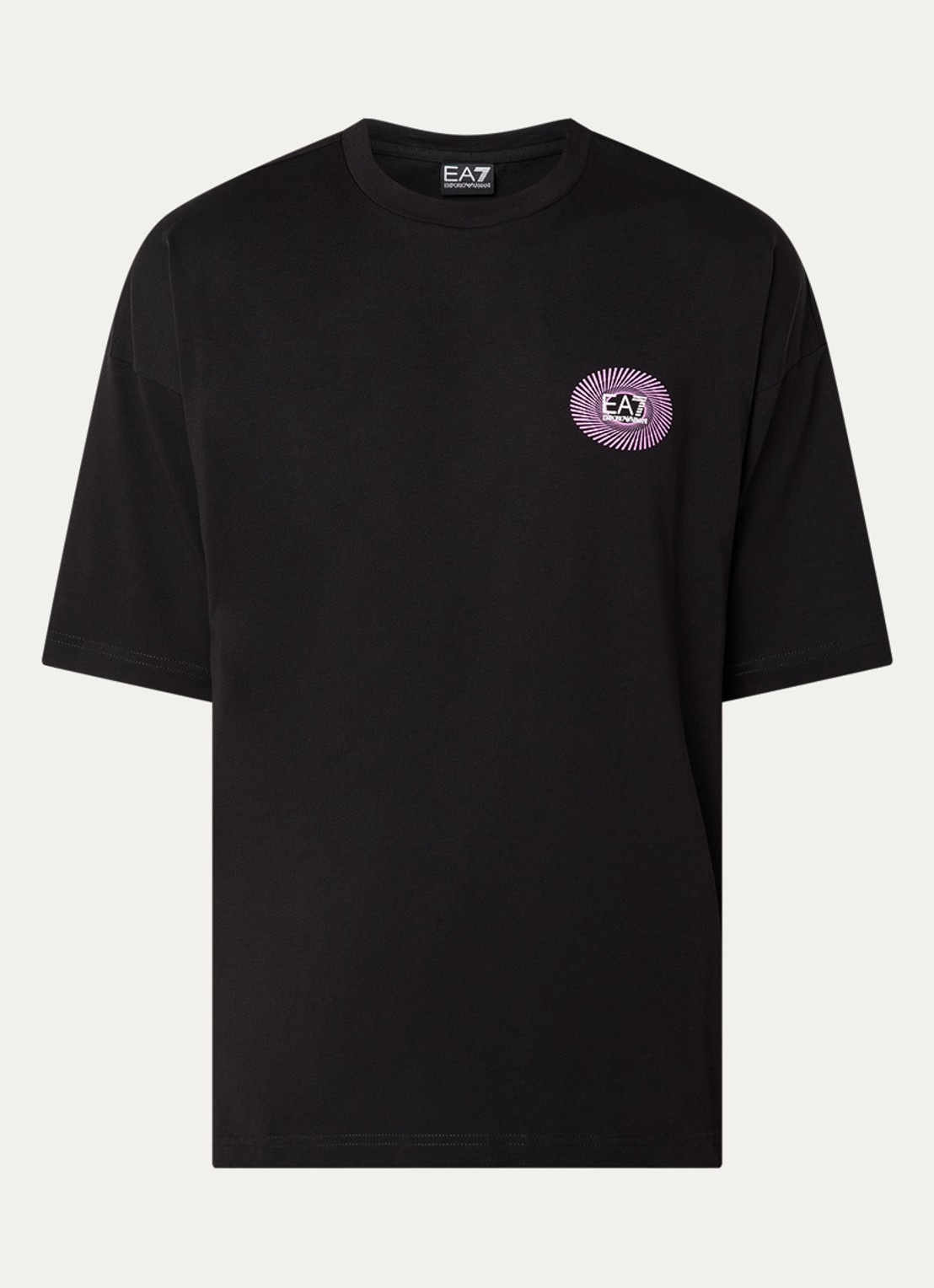 Armani T-shirt met front- en backprint - voorkant zwart