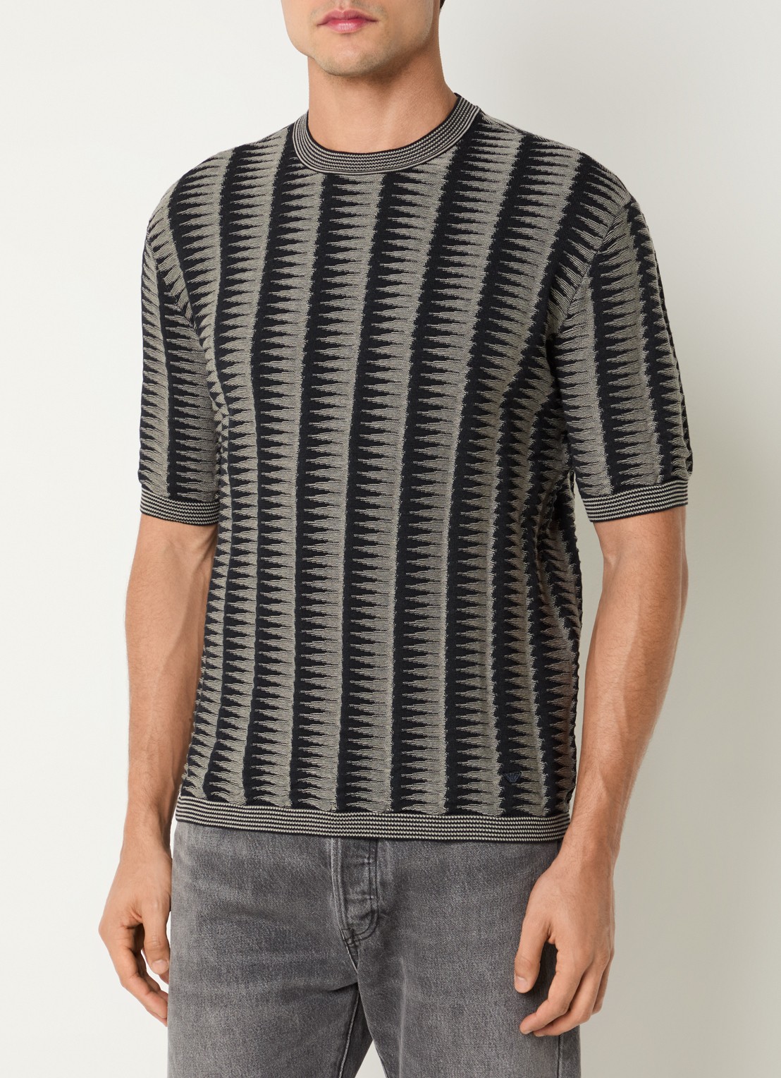 Armani T-shirt met grafische print - detail 3 zwart