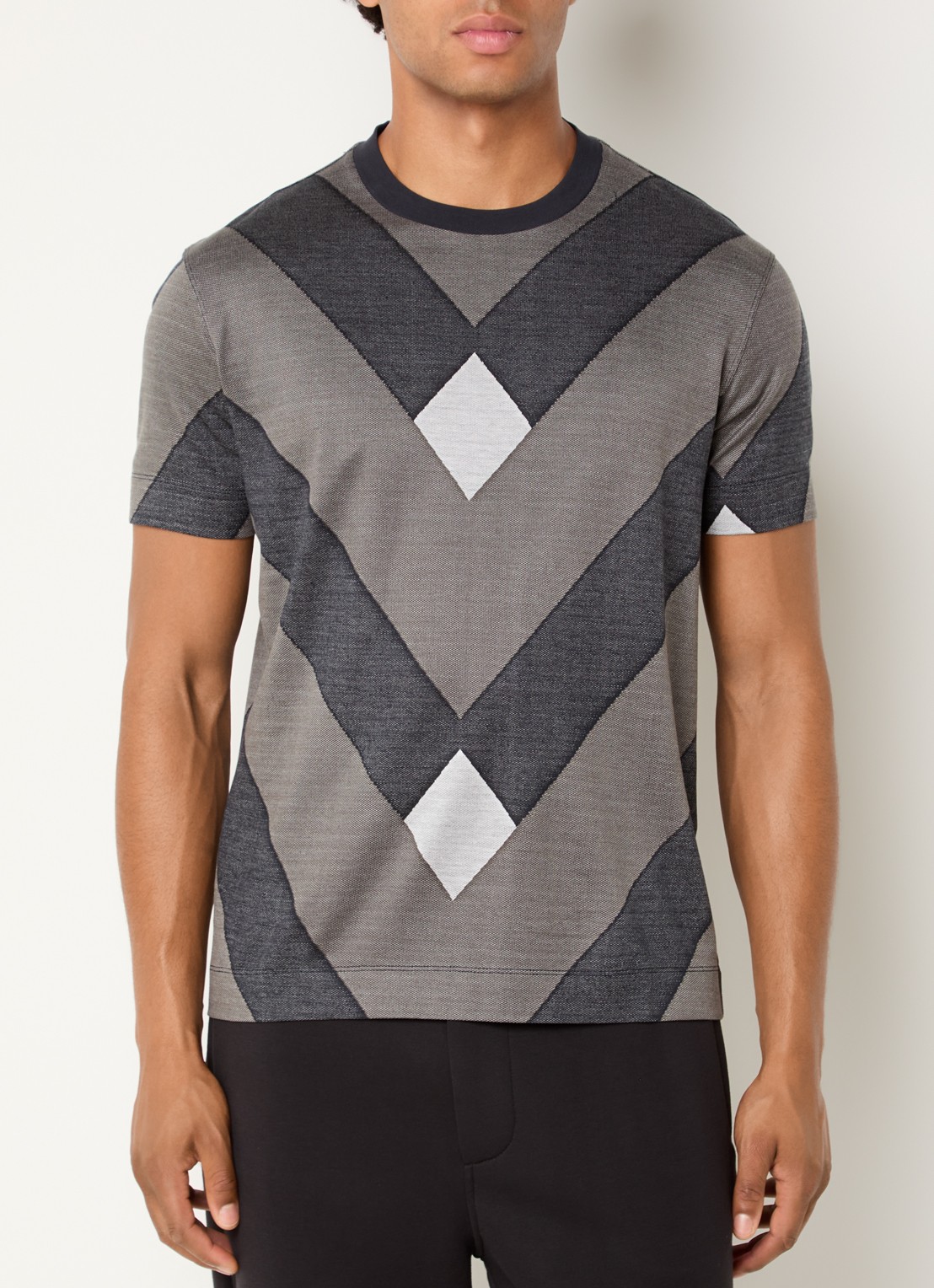 Armani T-shirt met grafische print - detail middengrijs