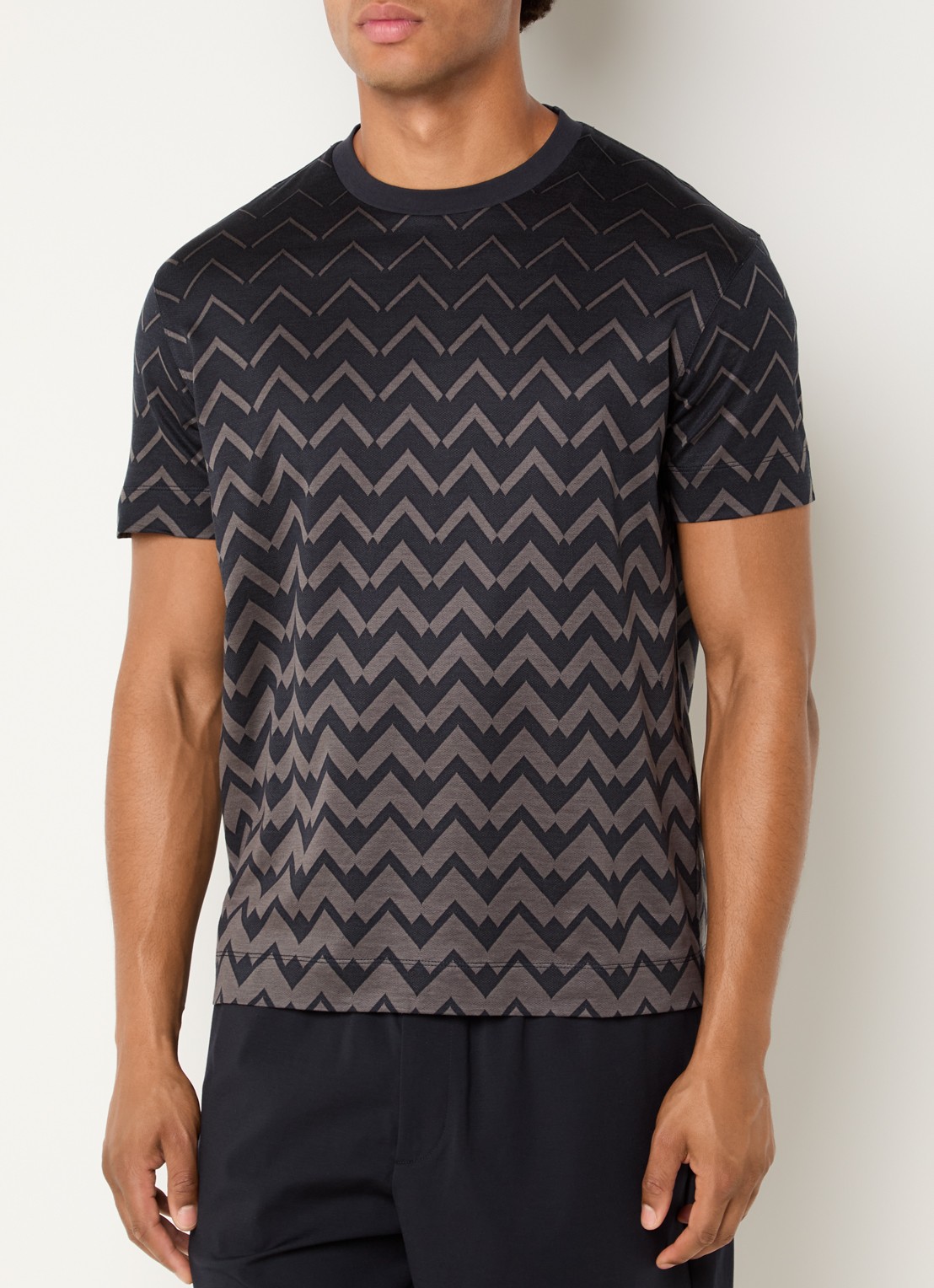 Armani T-shirt met grafische print - detail donkerblauw