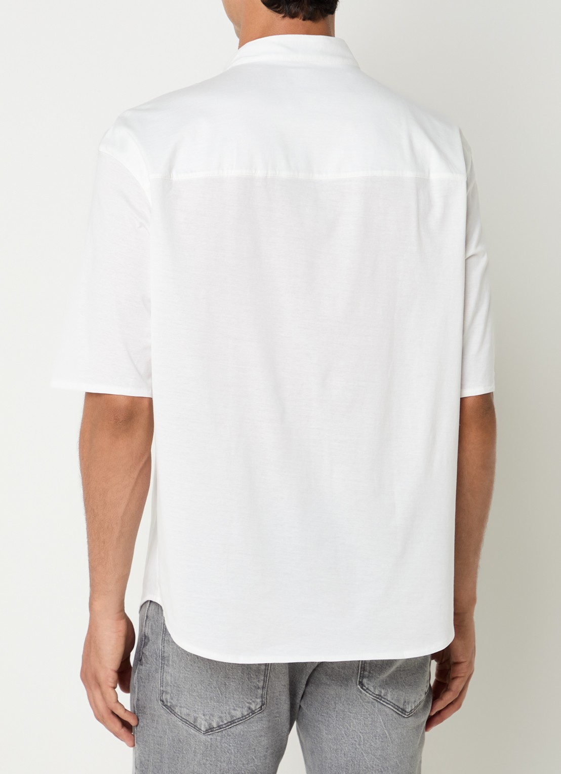 Armani T-shirt met knoopsluiting - achterkant 3 wit