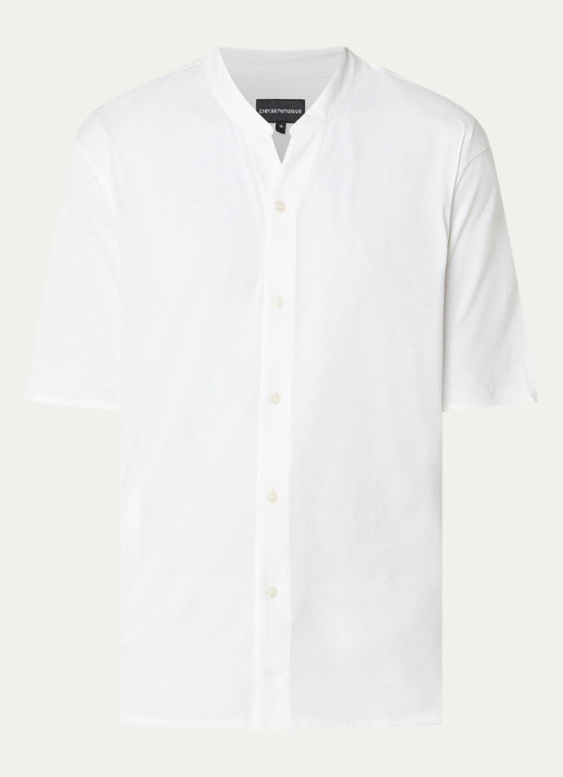Armani T-shirt met knoopsluiting - voorkant wit