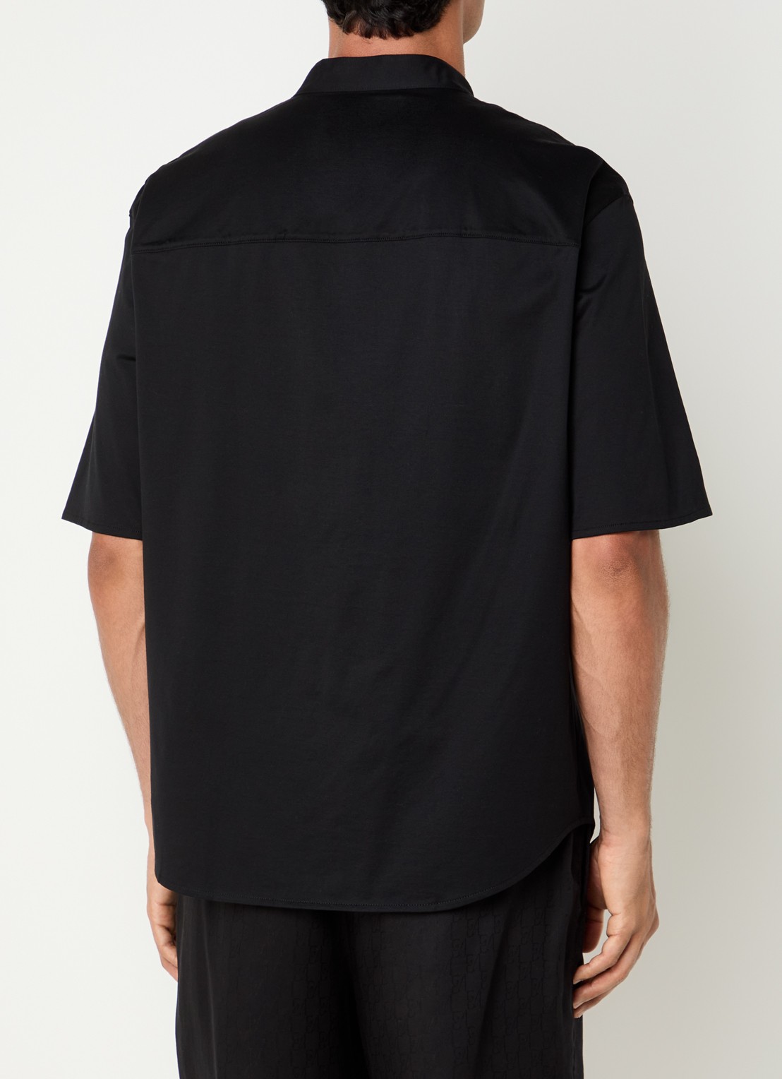 Armani T-shirt met knoopsluiting - achterkant zwart