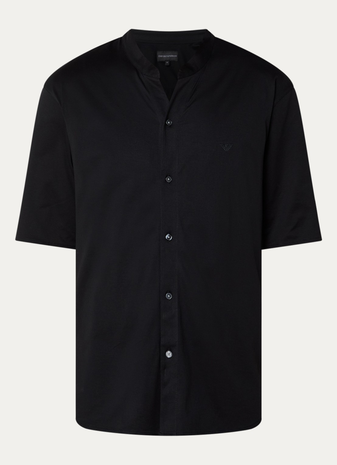 Armani T-shirt met knoopsluiting - voorkant 2 zwart