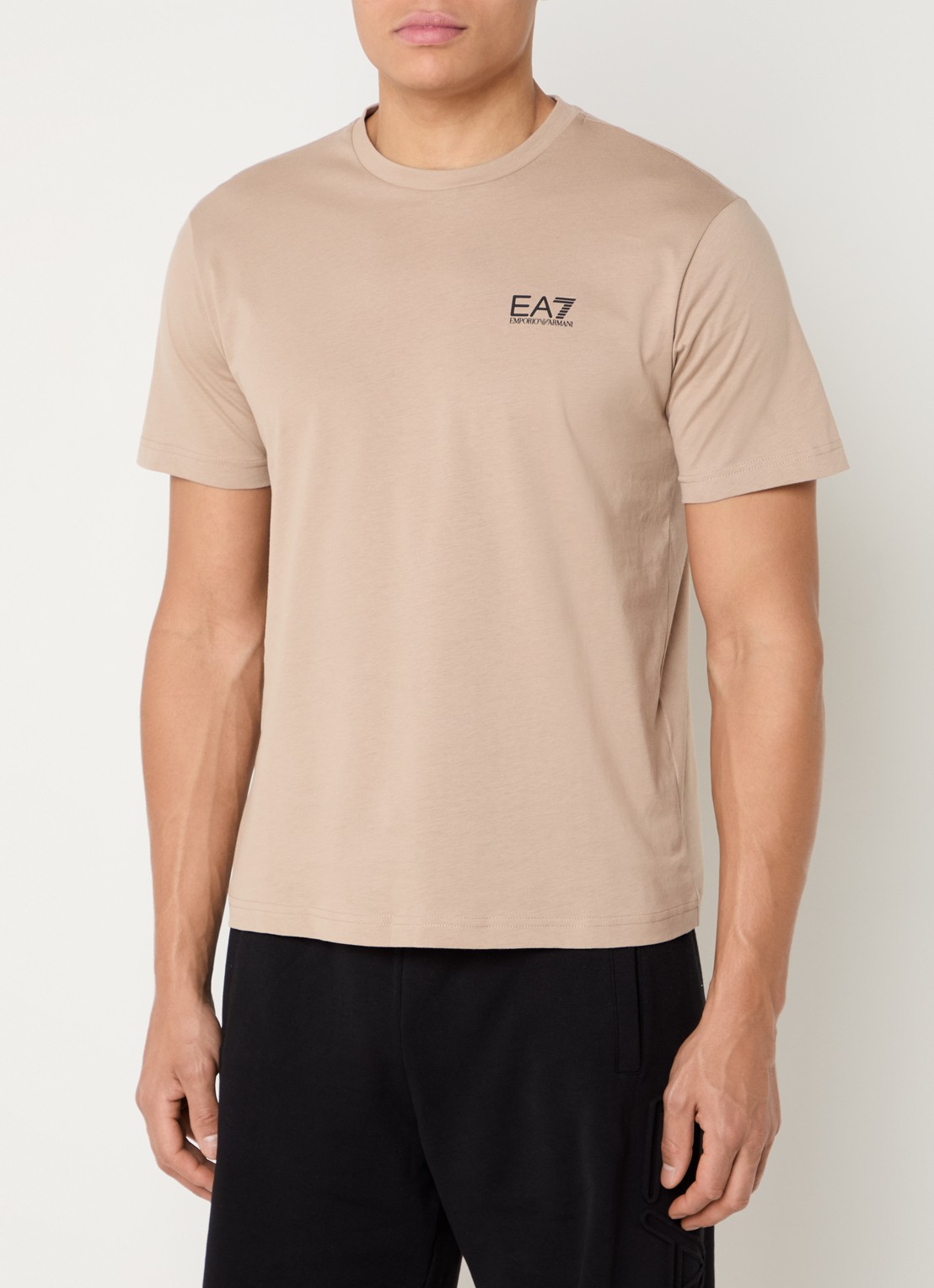 Armani T-shirt met logo- en backprint - achterkant 2 camel