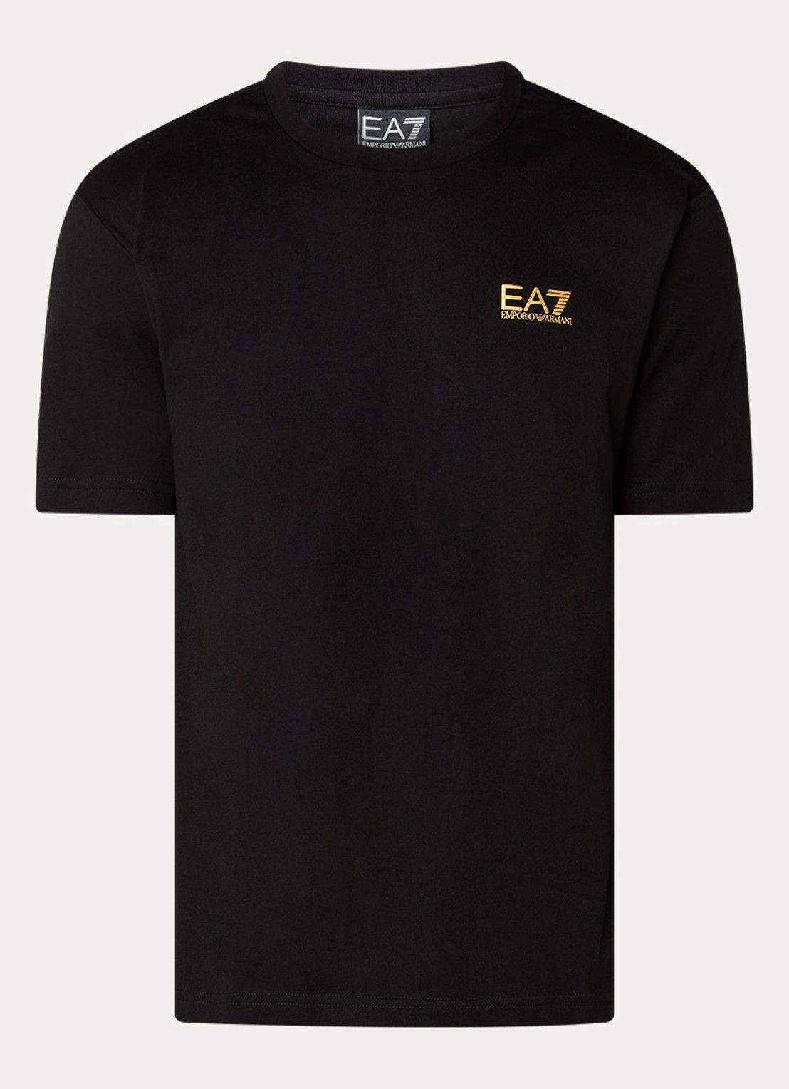 Armani T-shirt met logo- en backprint - voorkant 2 zwart