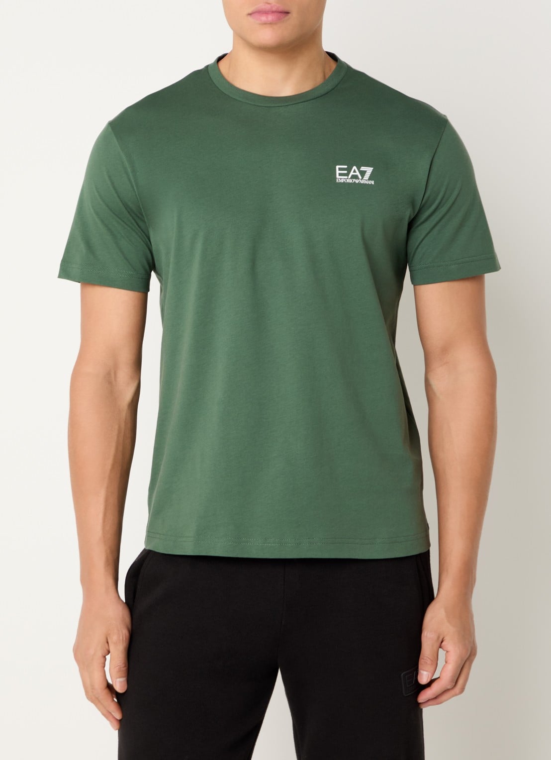 Armani T-shirt met logo- en backprint - achterkant 3 groen
