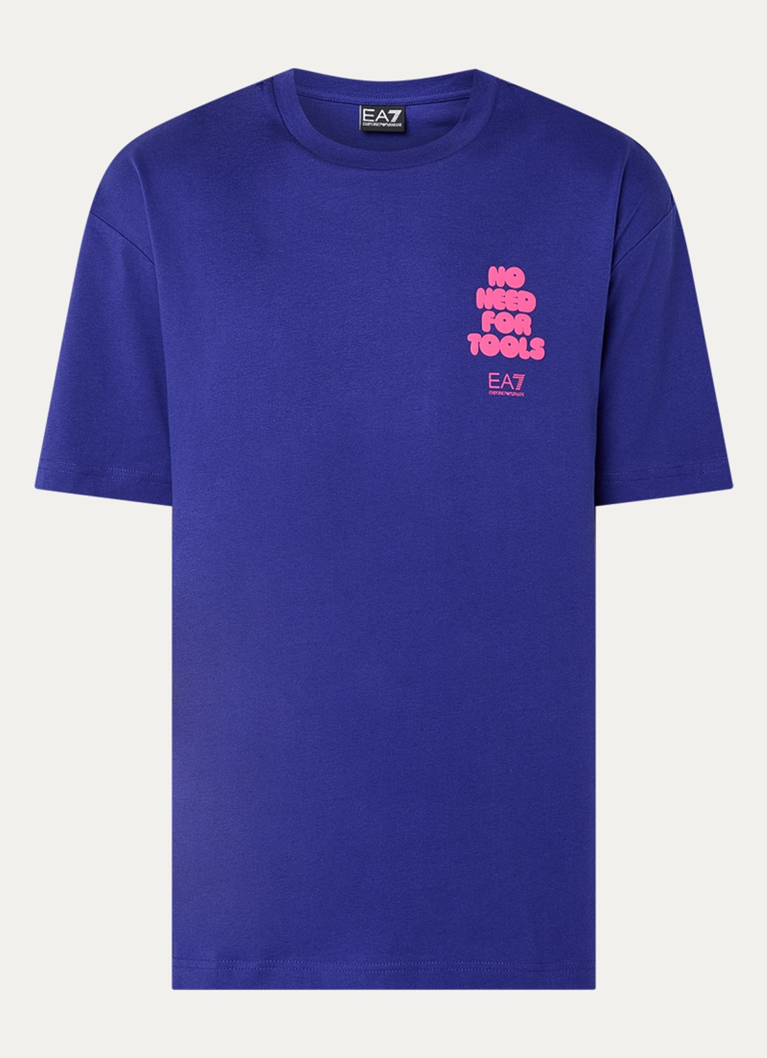 Armani T-shirt met logo- en backprint - voorkant 3 paars