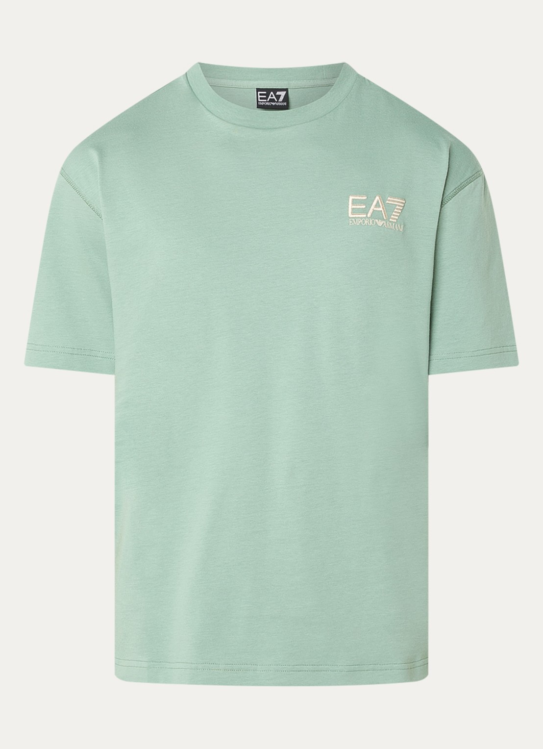 Armani T-shirt met logo- en backprint - voorkant 3 groen