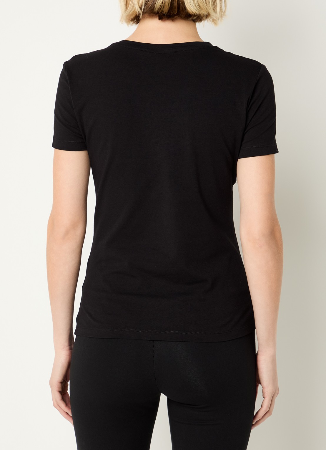 Armani T-shirt met logo en lurex - achterkant 4 zwart