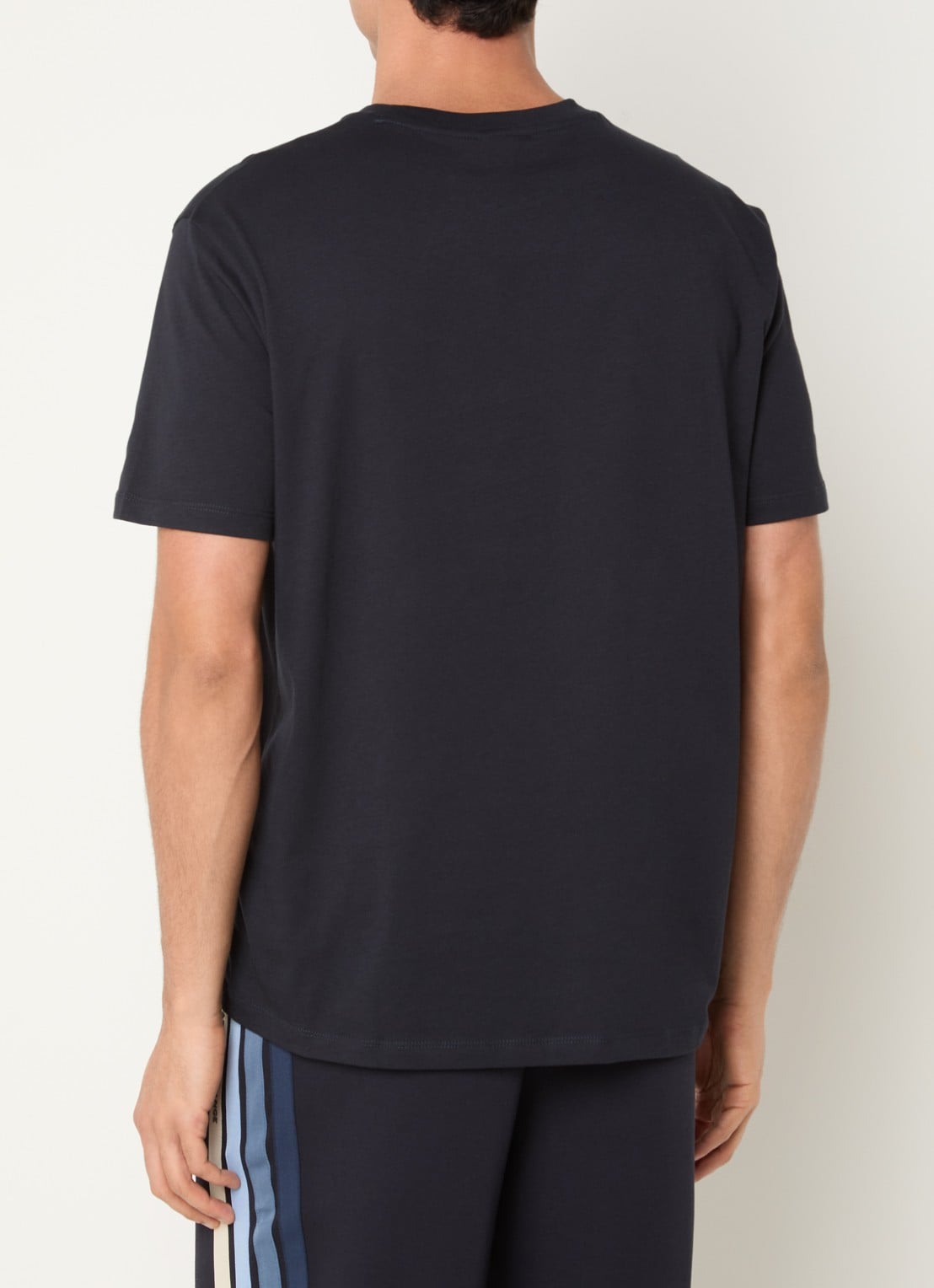 Armani T-shirt met logo en print - achterkant donkerblauw