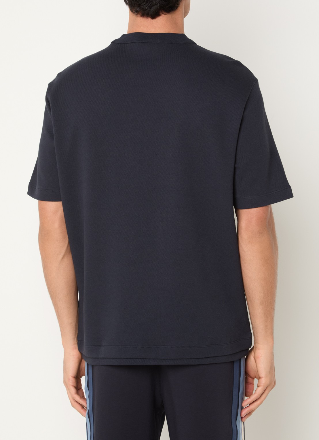 Armani T-shirt met logo en structuur - achterkant 4 donkerblauw