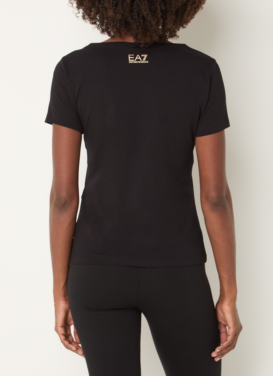Armani T-shirt met logo en studs - achterkant 3 zwart