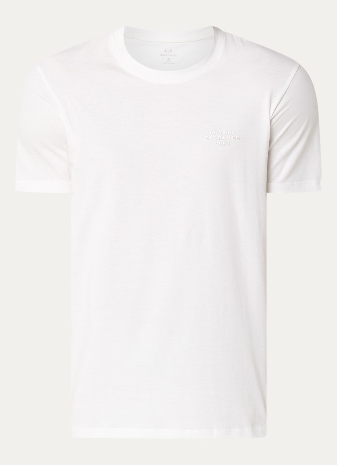 Armani T-shirt met logo - voorkant 3 gebroken wit