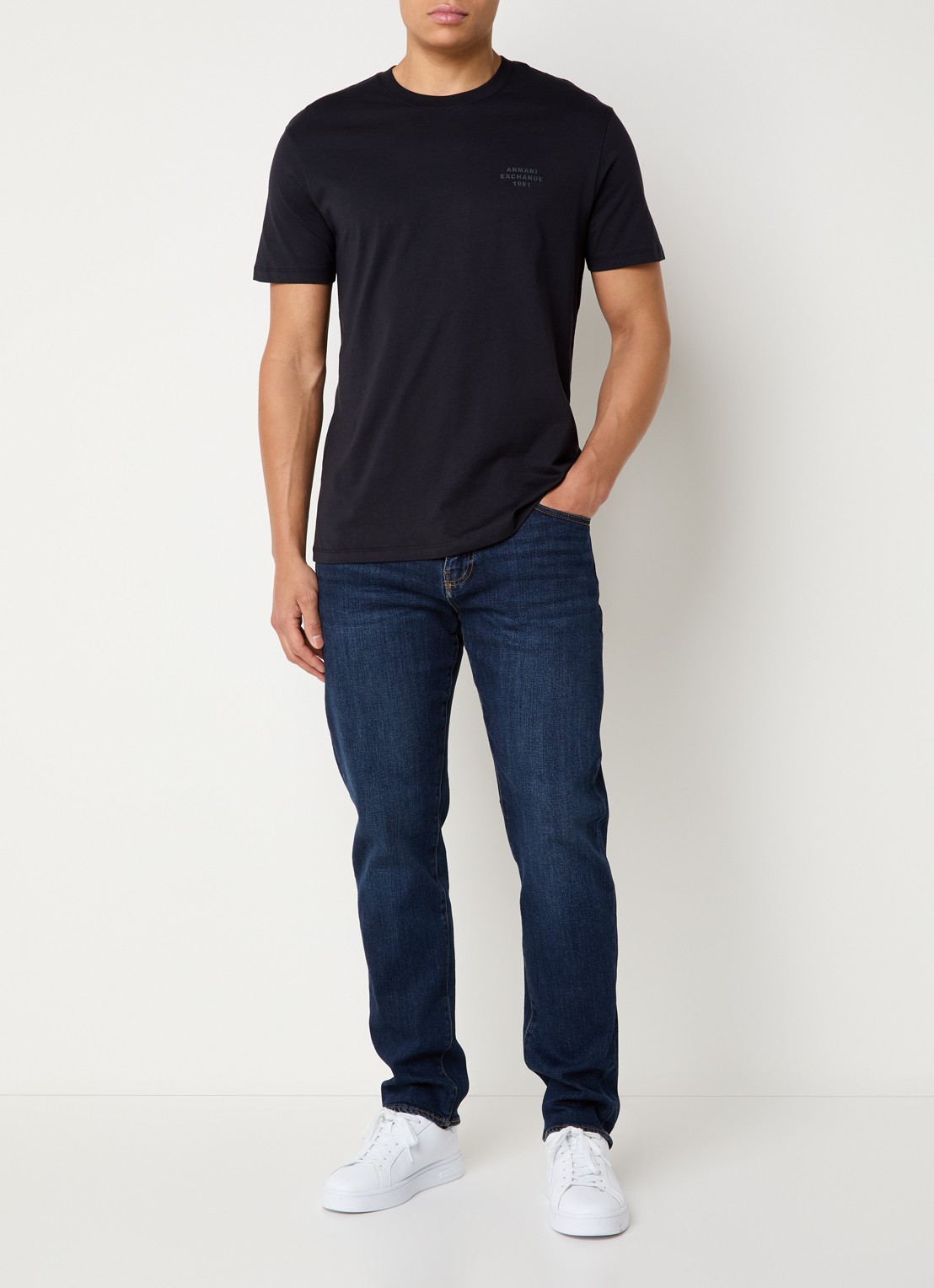 Armani T-shirt met logo - voorkant 4 donkerblauw