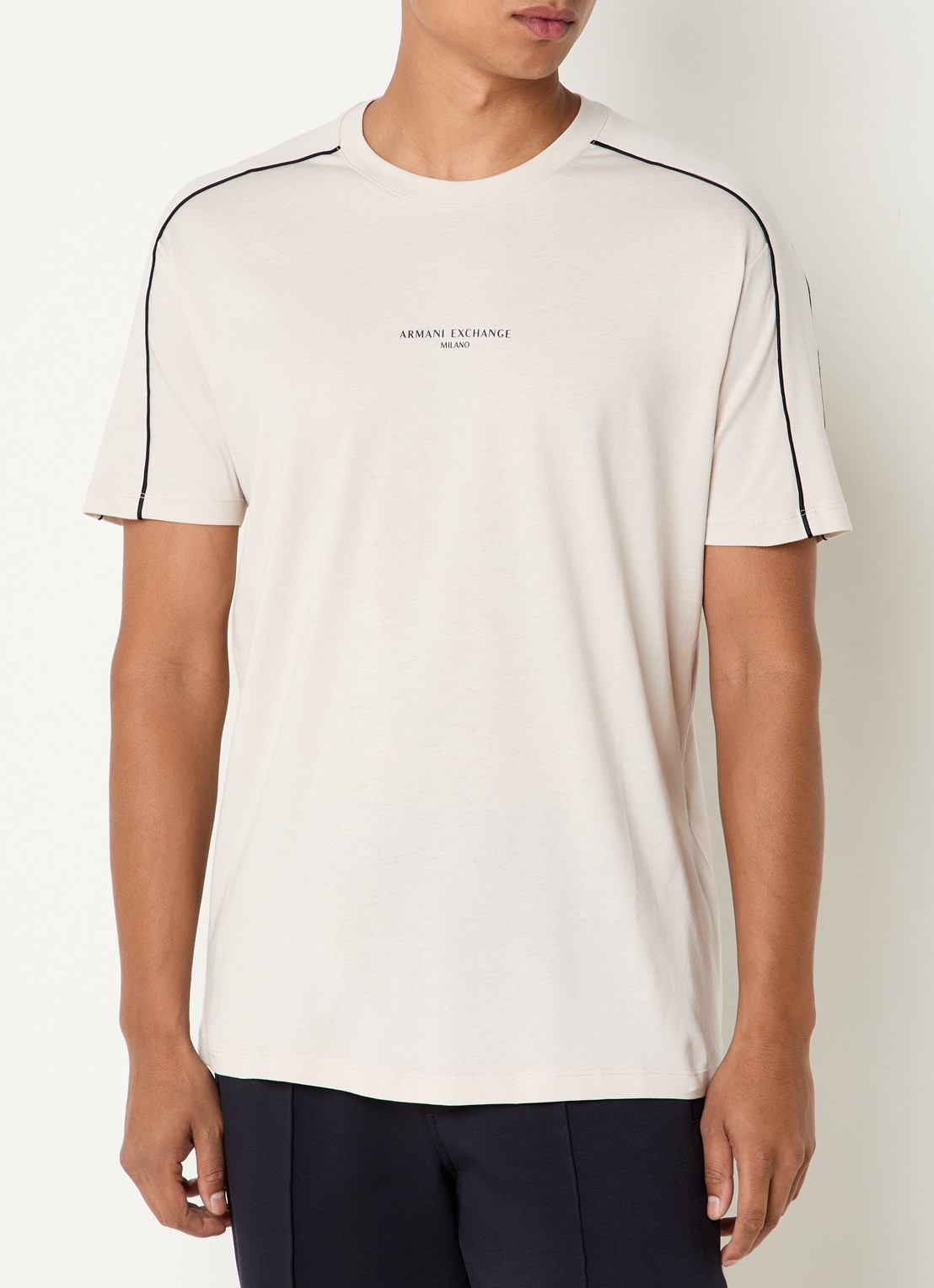 Armani T-shirt met logo - detail 2 gebroken wit