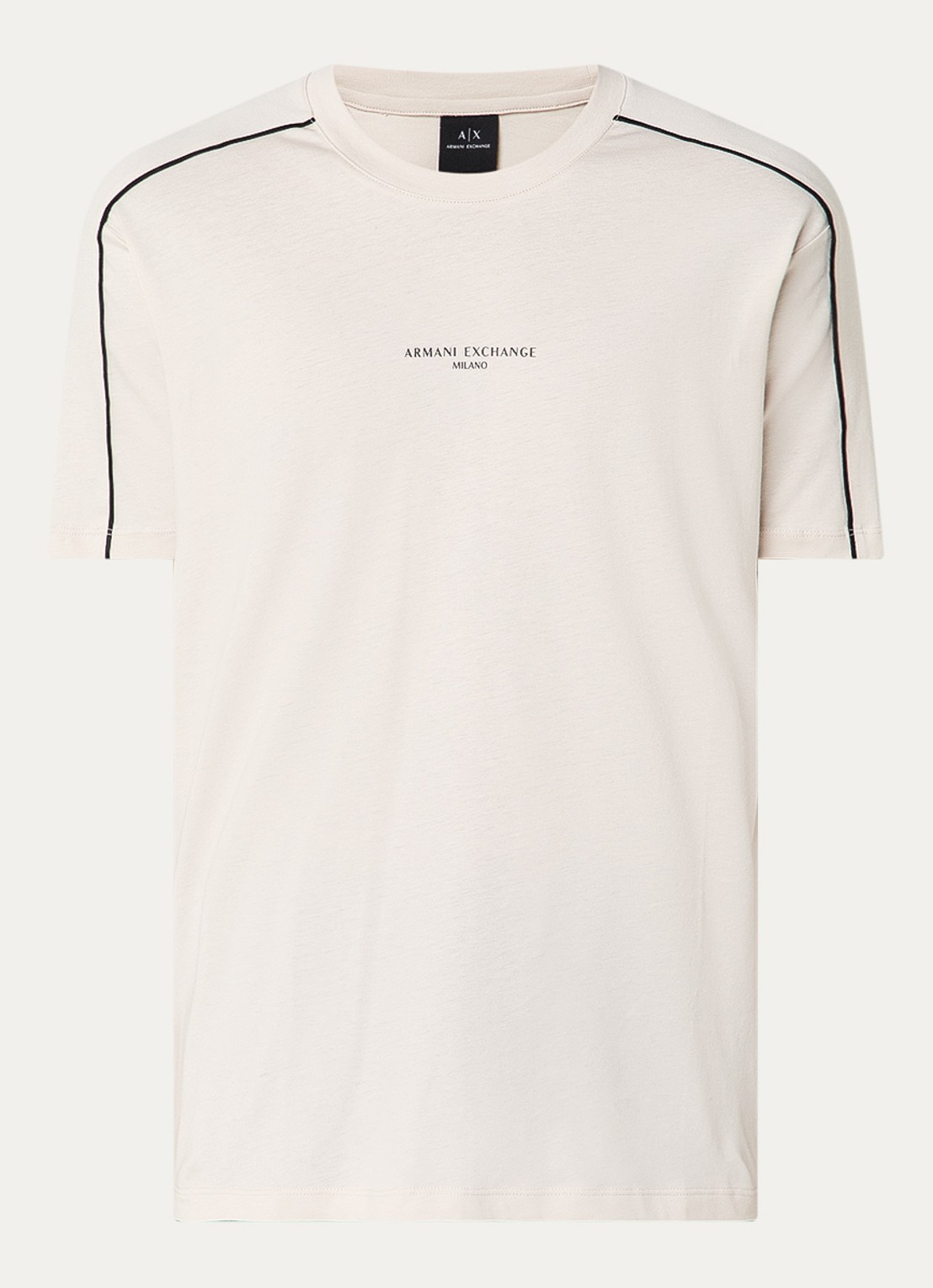 Armani T-shirt met logo - voorkant 3 gebroken wit