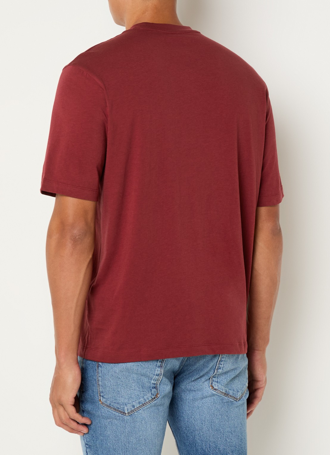 Armani T-shirt met logo - achterkant donkerrood