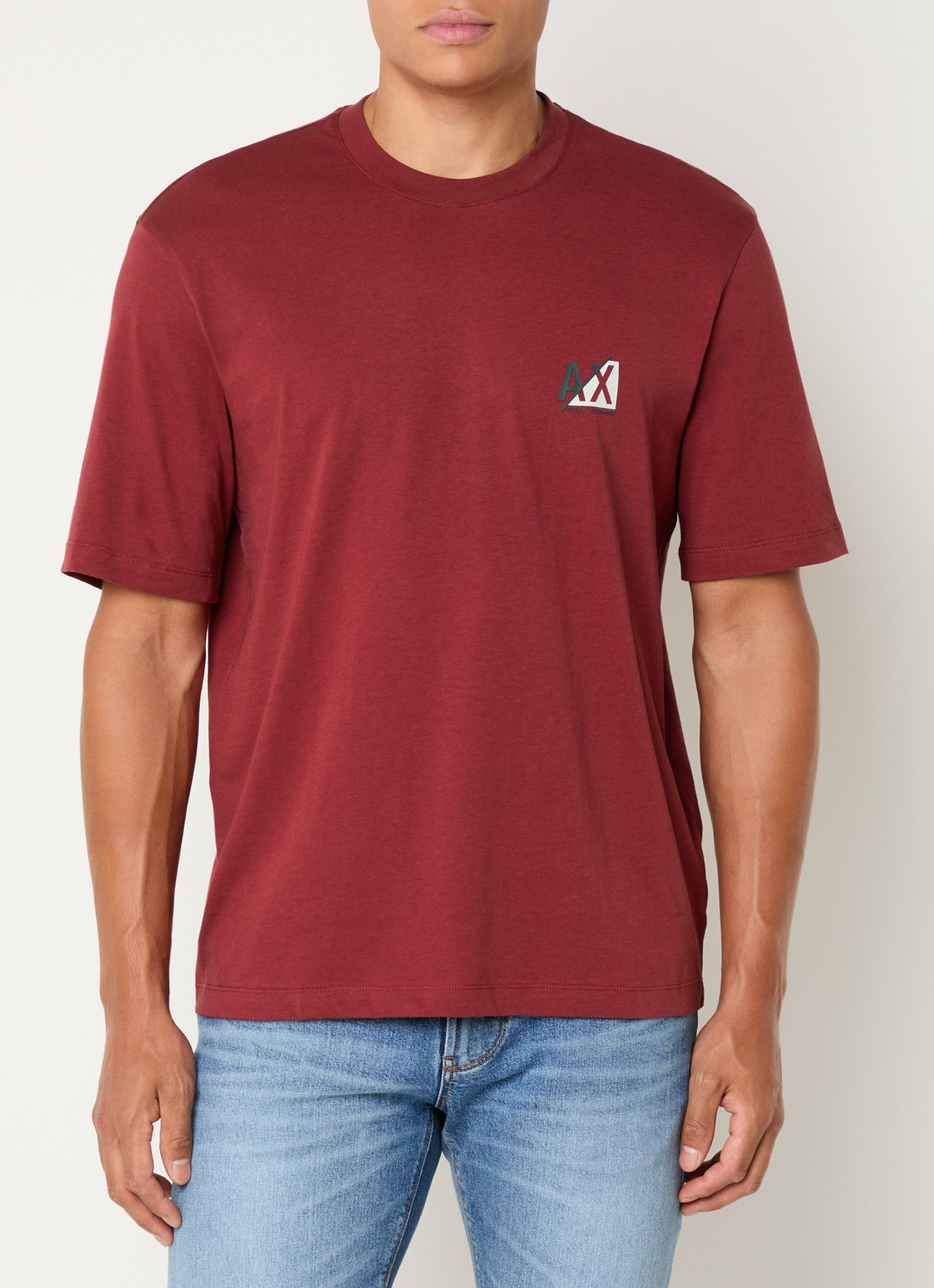 Armani T-shirt met logo - detail 4 donkerrood