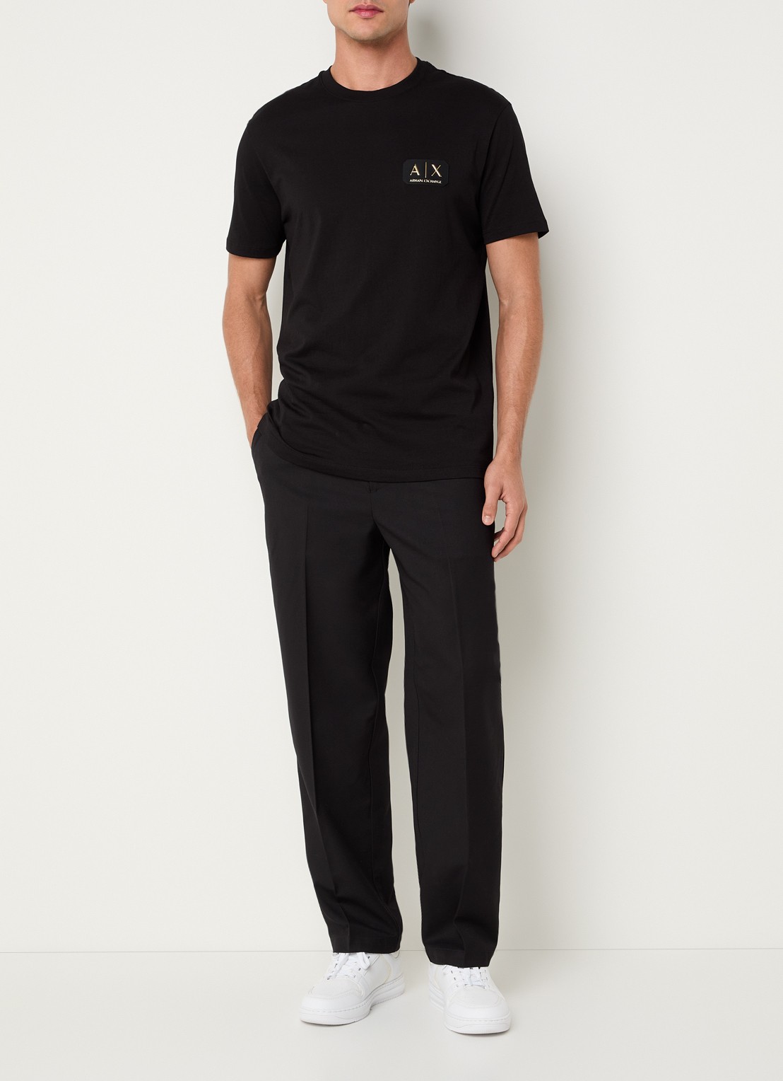 Armani T-shirt met logo - voorkant 2 zwart