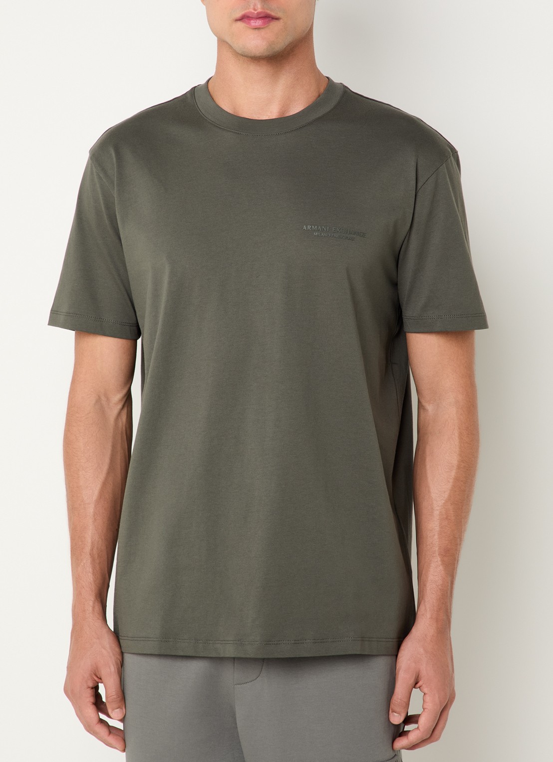 Armani T-shirt met logo - detail 2 taupe