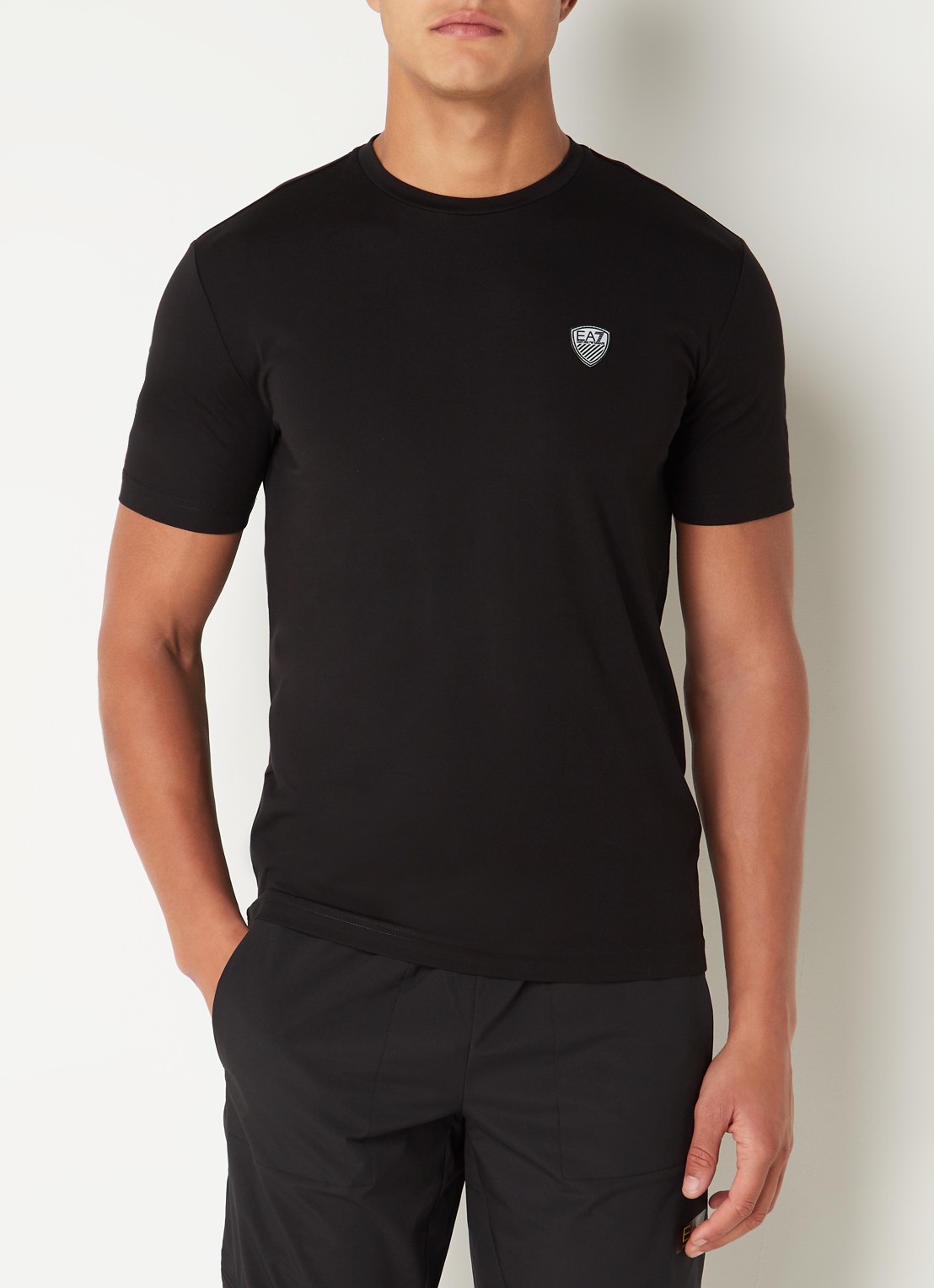 Armani T-shirt met logo  - detail 4 zwart