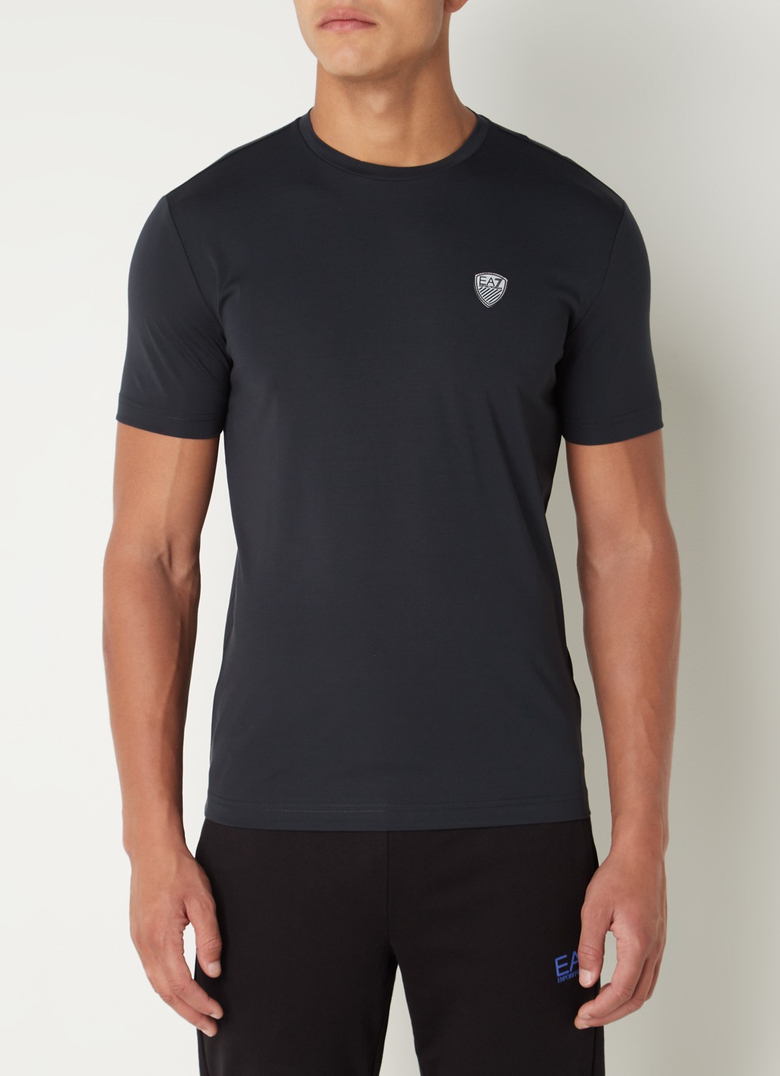 Armani T-shirt met logo  - detail donkerblauw