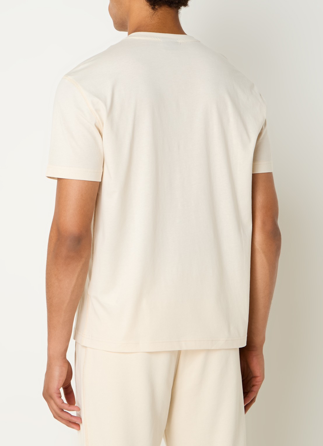 Armani T-shirt met logo - achterkant beige