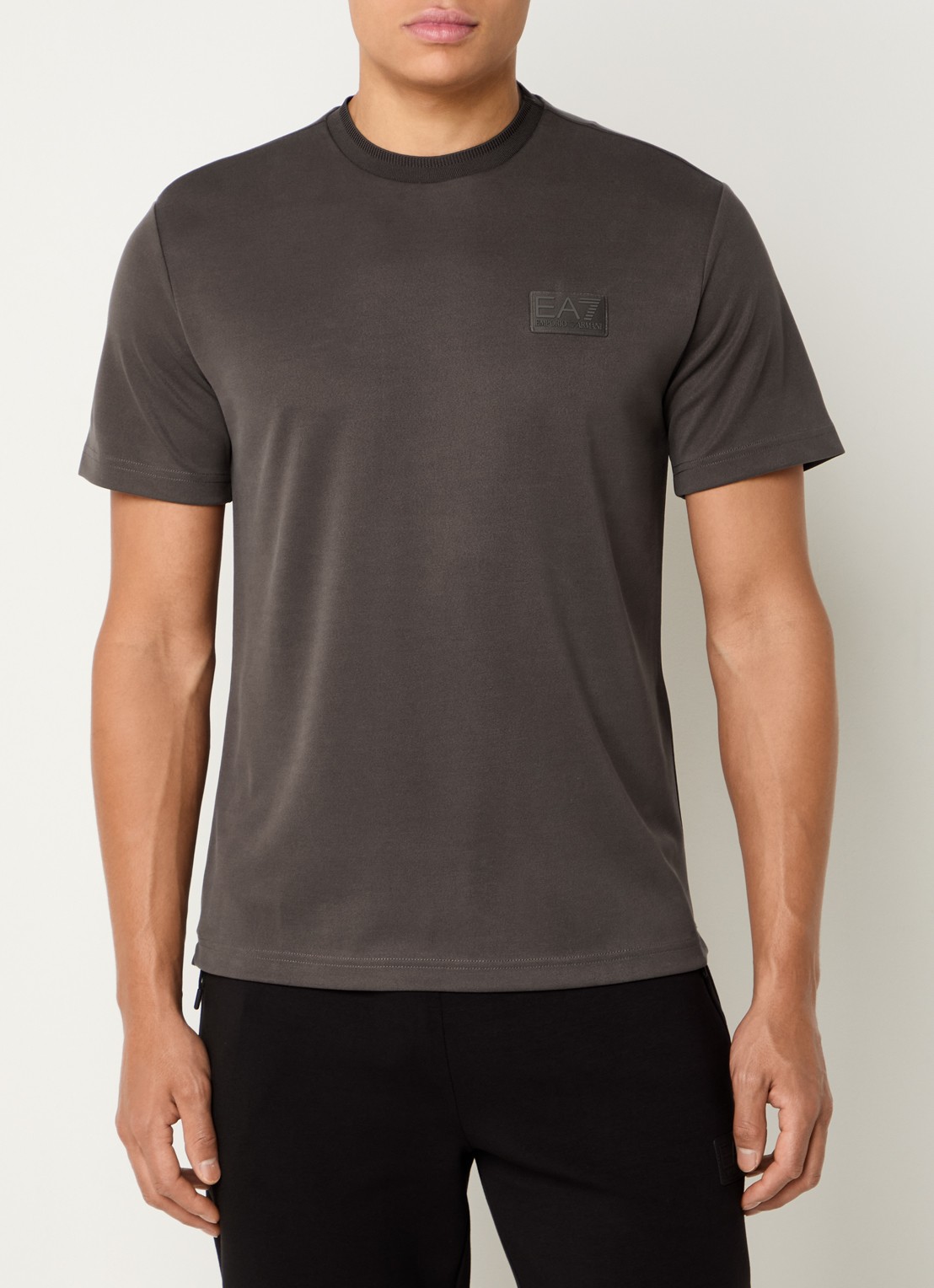 Armani T-shirt  met logo - detail 3 donkerbruin