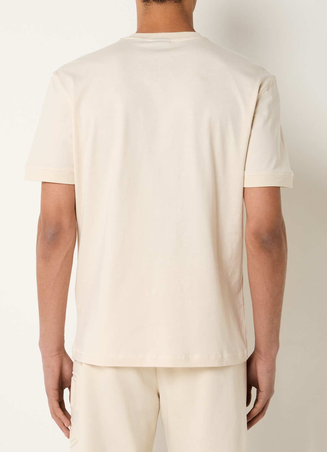 Armani T-shirt met logo - achterkant beige