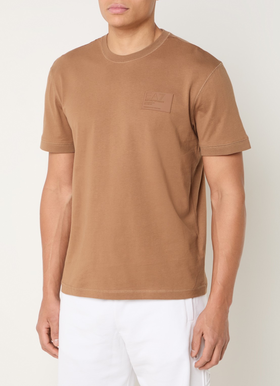 Armani T-shirt met logo - detail 3 camel