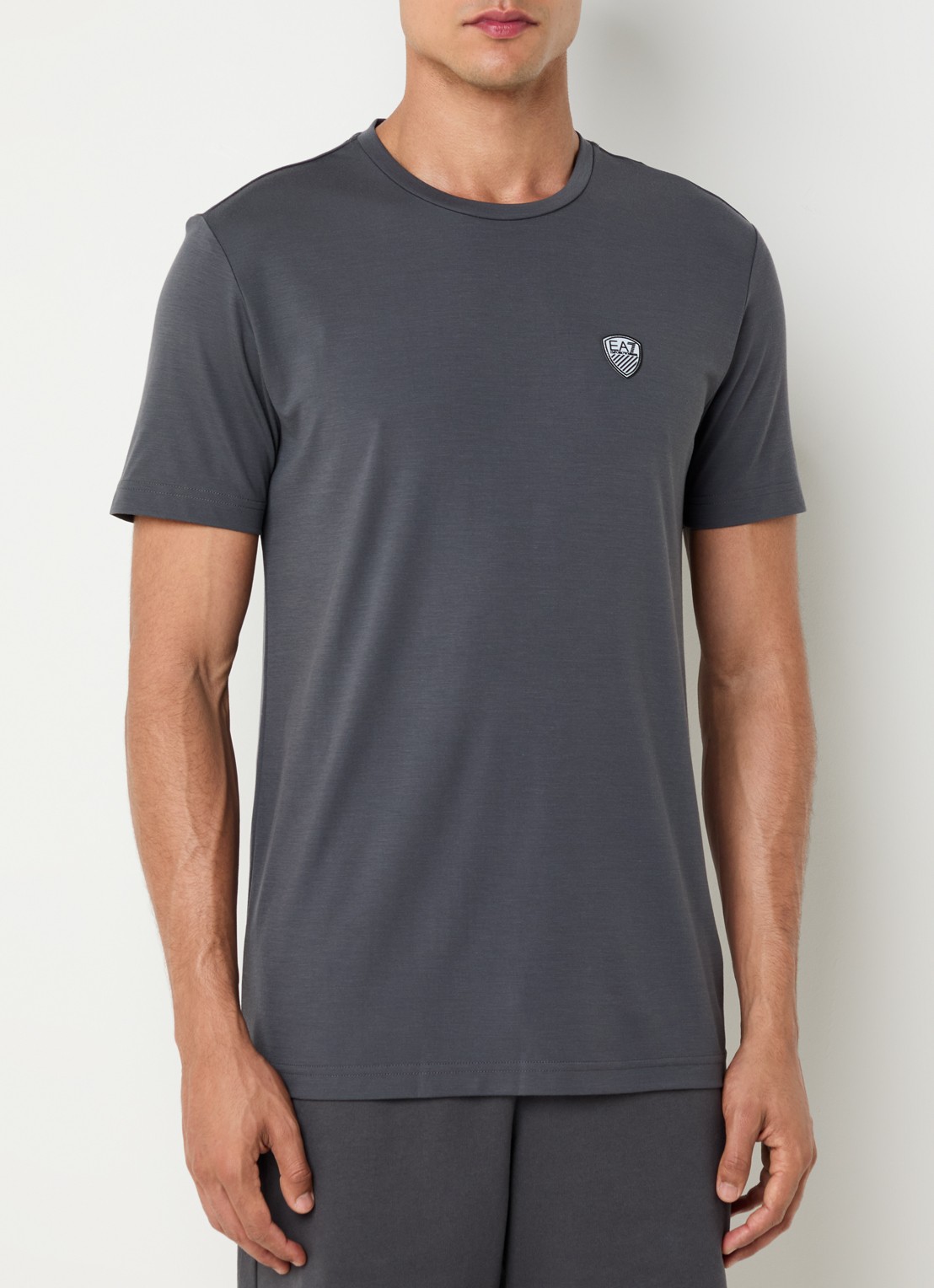 Armani T-shirt met logo  - detail donkergrijs
